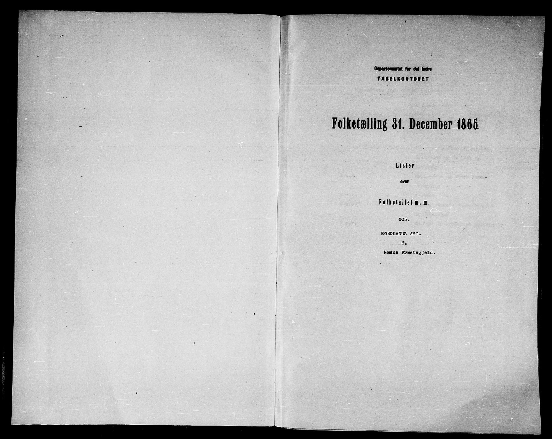 RA, Folketelling 1865 for 1828P Nesna prestegjeld, 1865, s. 3