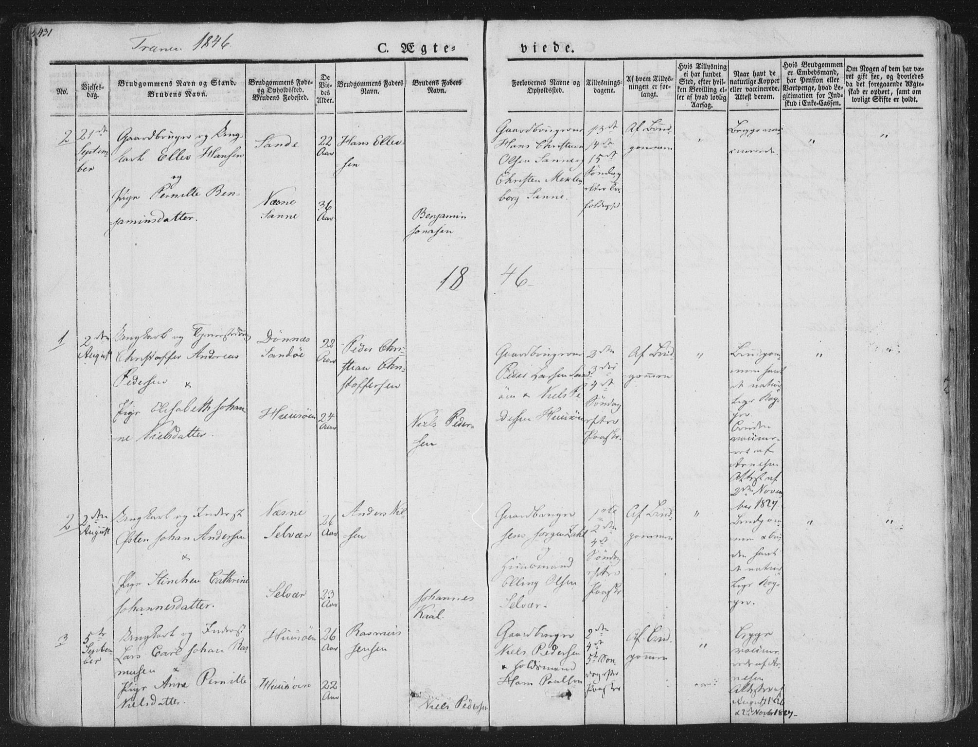 Ministerialprotokoller, klokkerbøker og fødselsregistre - Nordland, SAT/A-1459/839/L0566: Ministerialbok nr. 839A03, 1825-1862, s. 431