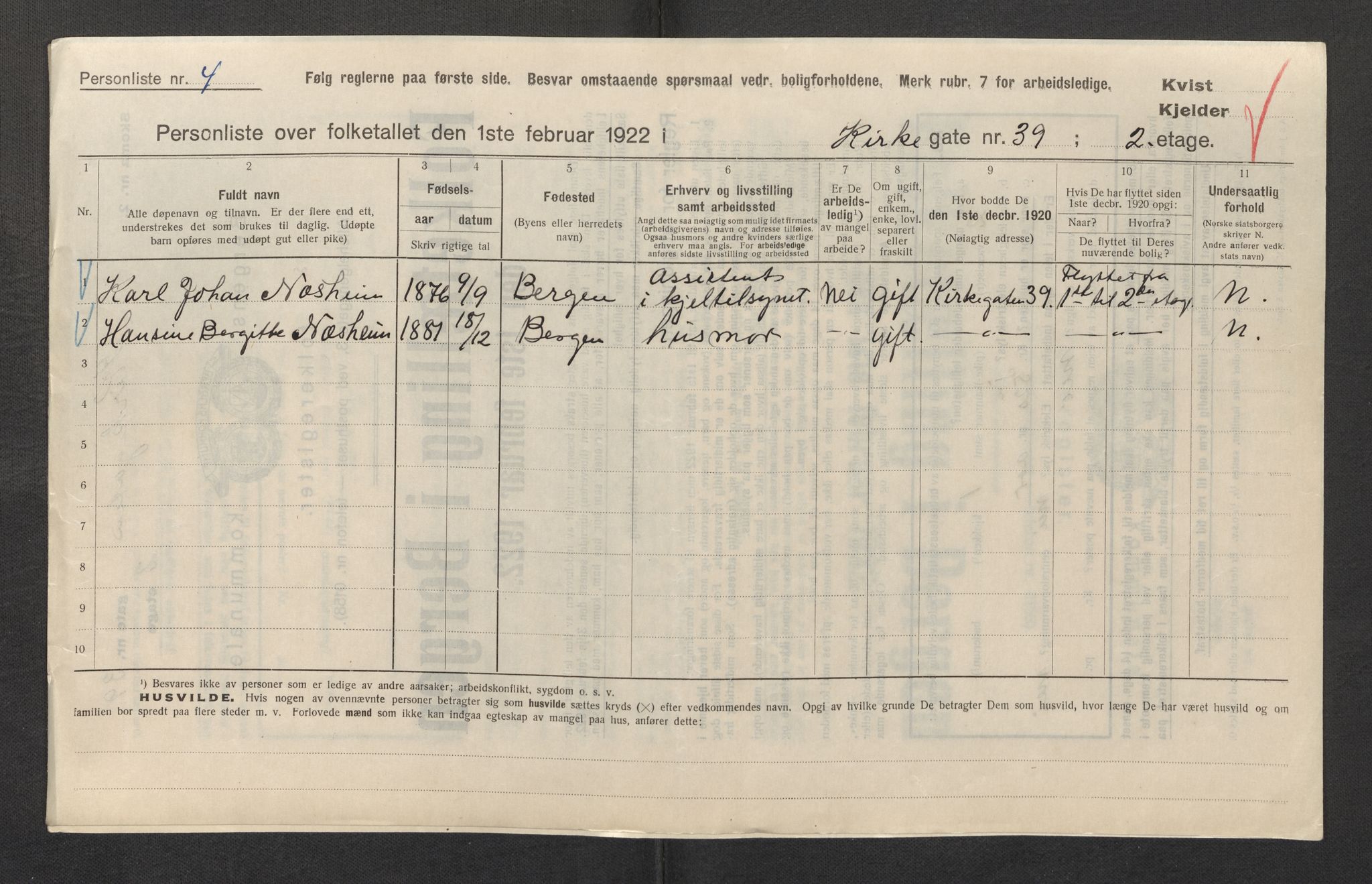 SAB, Kommunal folketelling 1922 for Bergen kjøpstad, 1922, s. 18335
