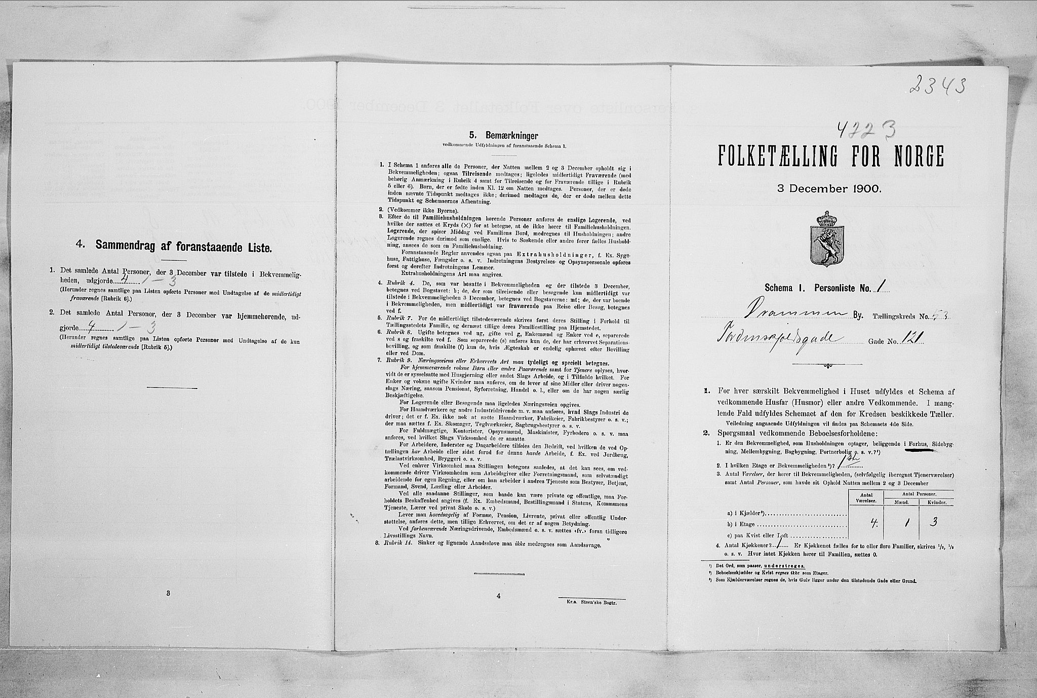 RA, Folketelling 1900 for 0602 Drammen kjøpstad, 1900, s. 13910