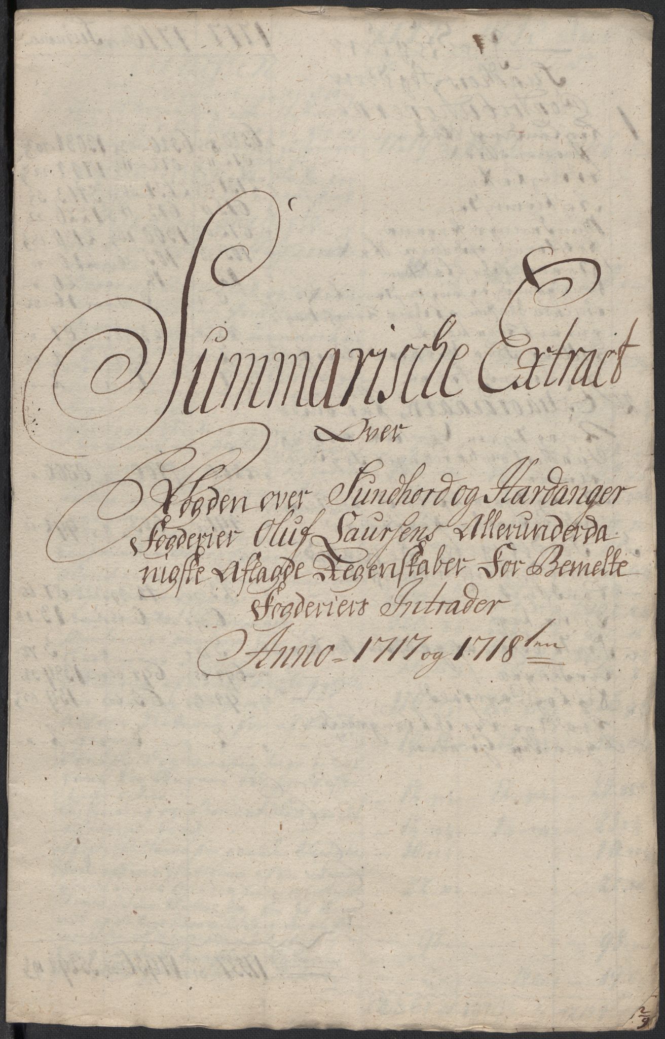 Rentekammeret inntil 1814, Reviderte regnskaper, Fogderegnskap, AV/RA-EA-4092/R48/L2995: Fogderegnskap Sunnhordland og Hardanger, 1718, s. 51