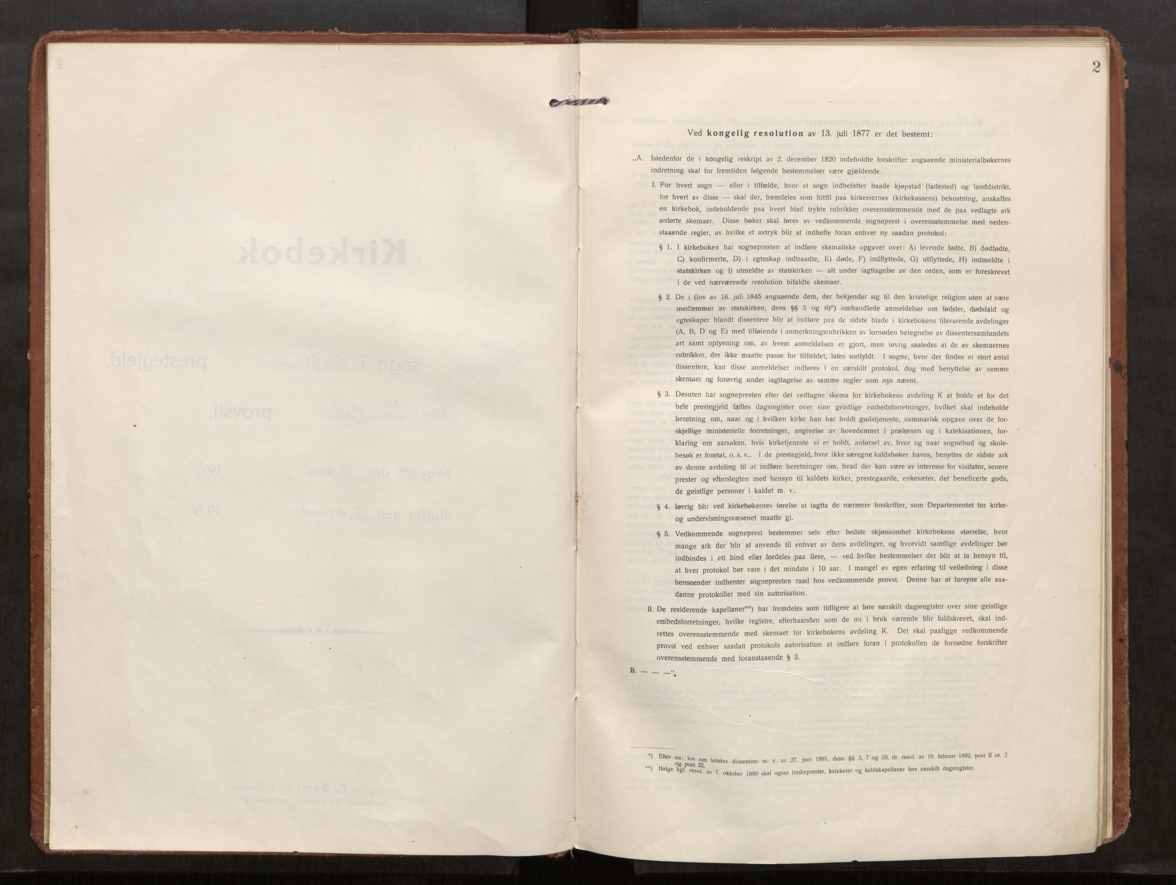 Kolvereid sokneprestkontor, AV/SAT-A-1171/H/Ha/Haa/L0002: Ministerialbok nr. 2, 1914-1926, s. 2