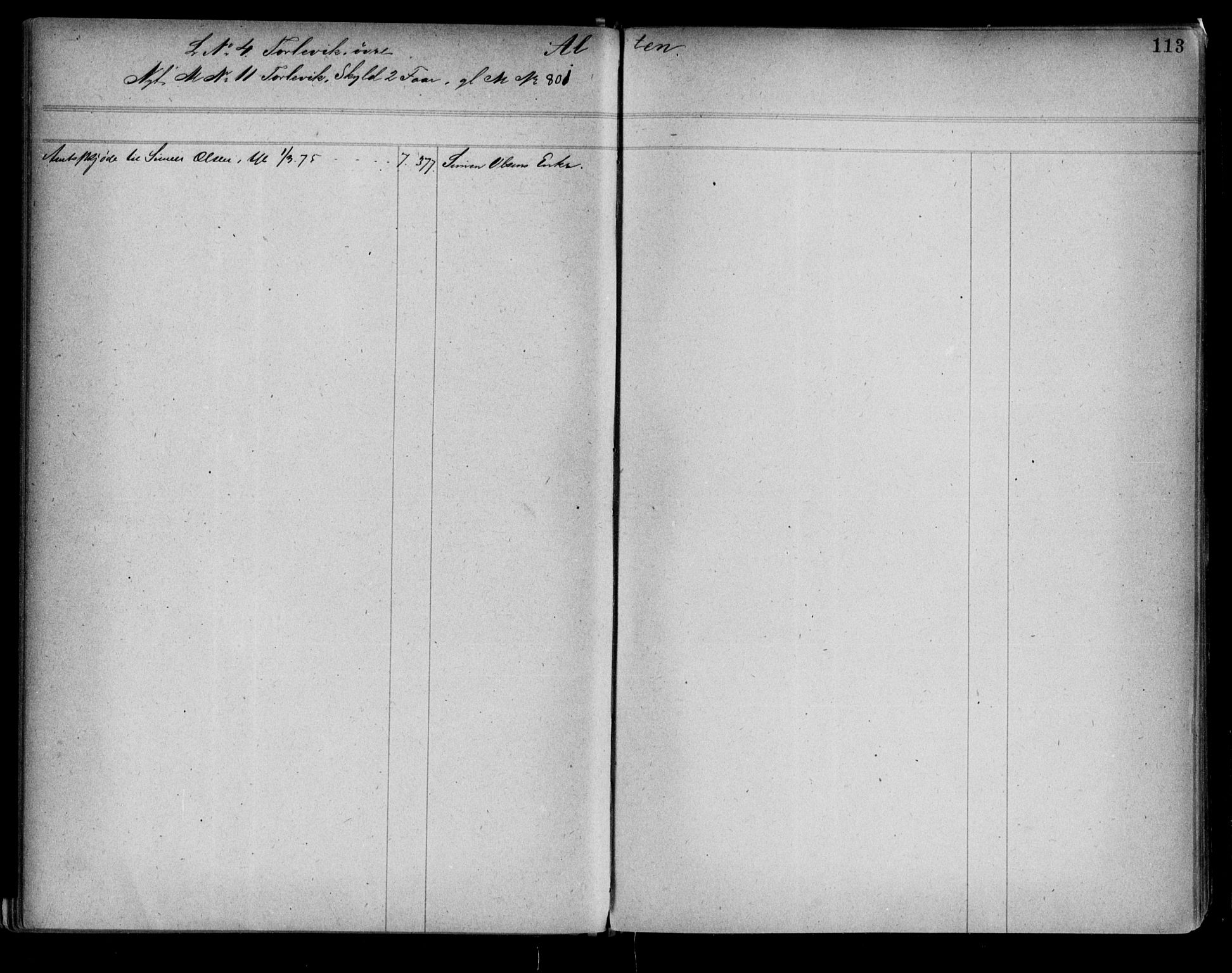 Alta fogderi/sorenskriveri, AV/SATØ-SATØ-5/1/K/Kb/Kba/L0006pantereg: Panteregister nr. 6, 1776, s. 113