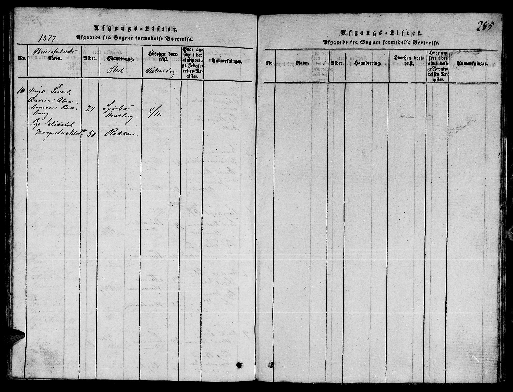 Ministerialprotokoller, klokkerbøker og fødselsregistre - Nord-Trøndelag, SAT/A-1458/780/L0648: Klokkerbok nr. 780C01 /3, 1815-1877, s. 285