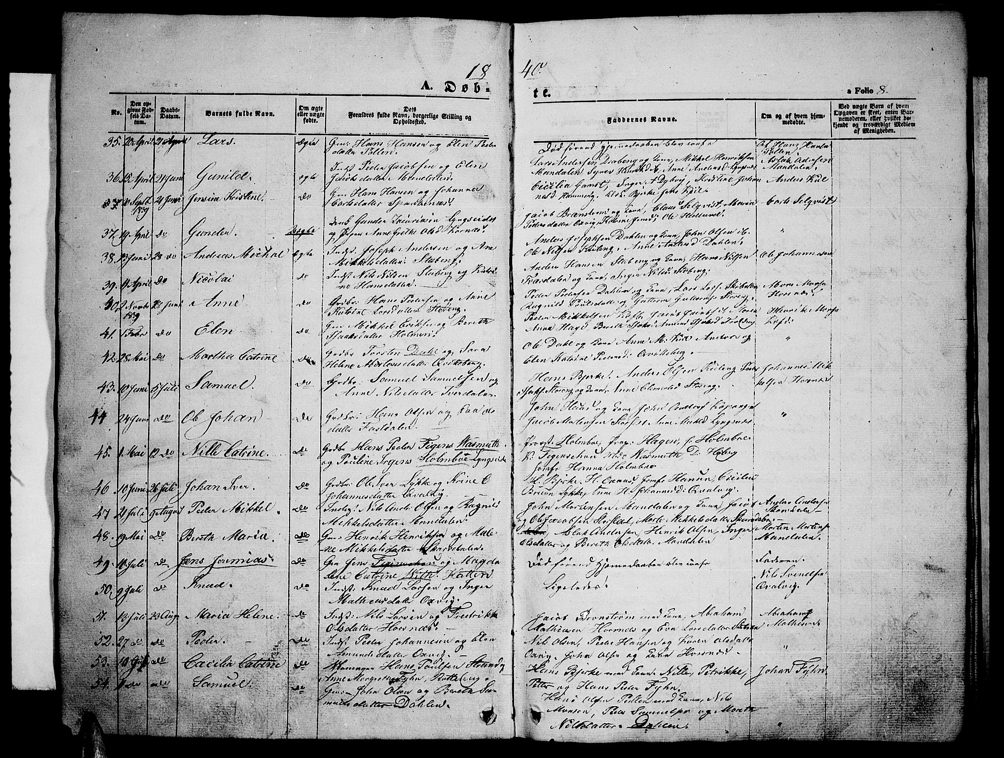 Lyngen sokneprestembete, AV/SATØ-S-1289/H/He/Heb/L0002klokker: Klokkerbok nr. 2, 1839-1860, s. 8