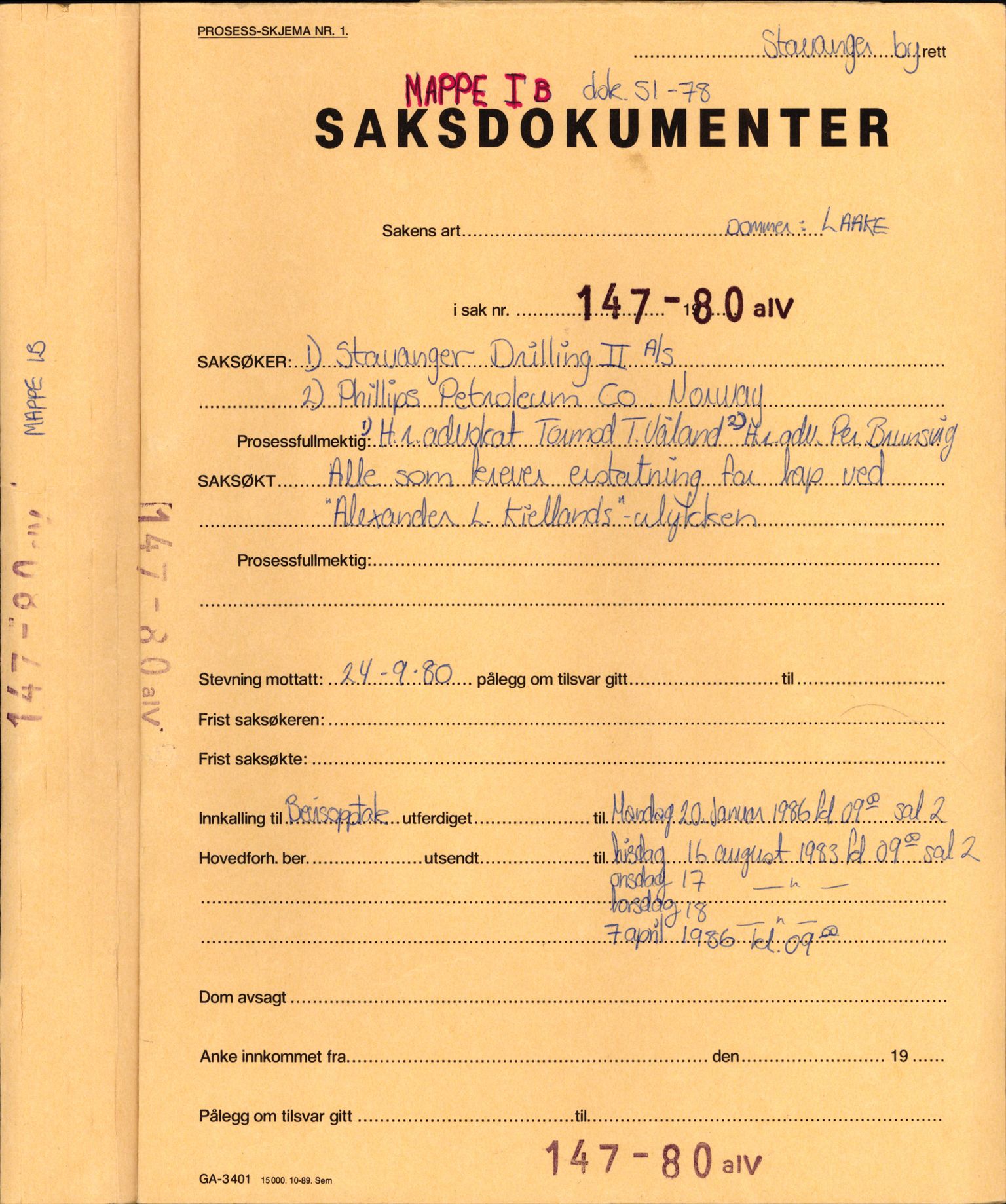 Stavanger byrett, AV/SAST-A-100455/003/F/Fh/Fhb/L0039b: A IV sak nr 147, 1980, s. 535