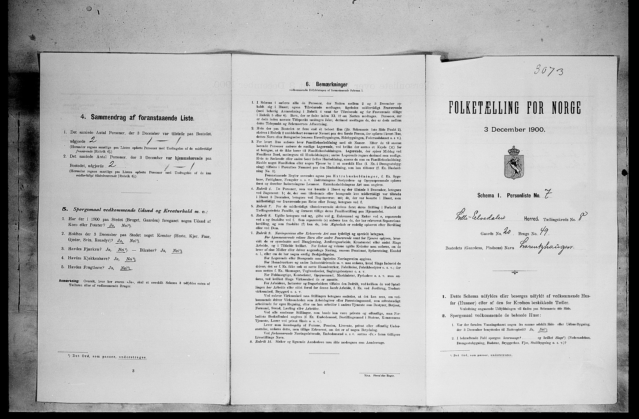 SAH, Folketelling 1900 for 0438 Lille Elvedalen herred, 1900, s. 576