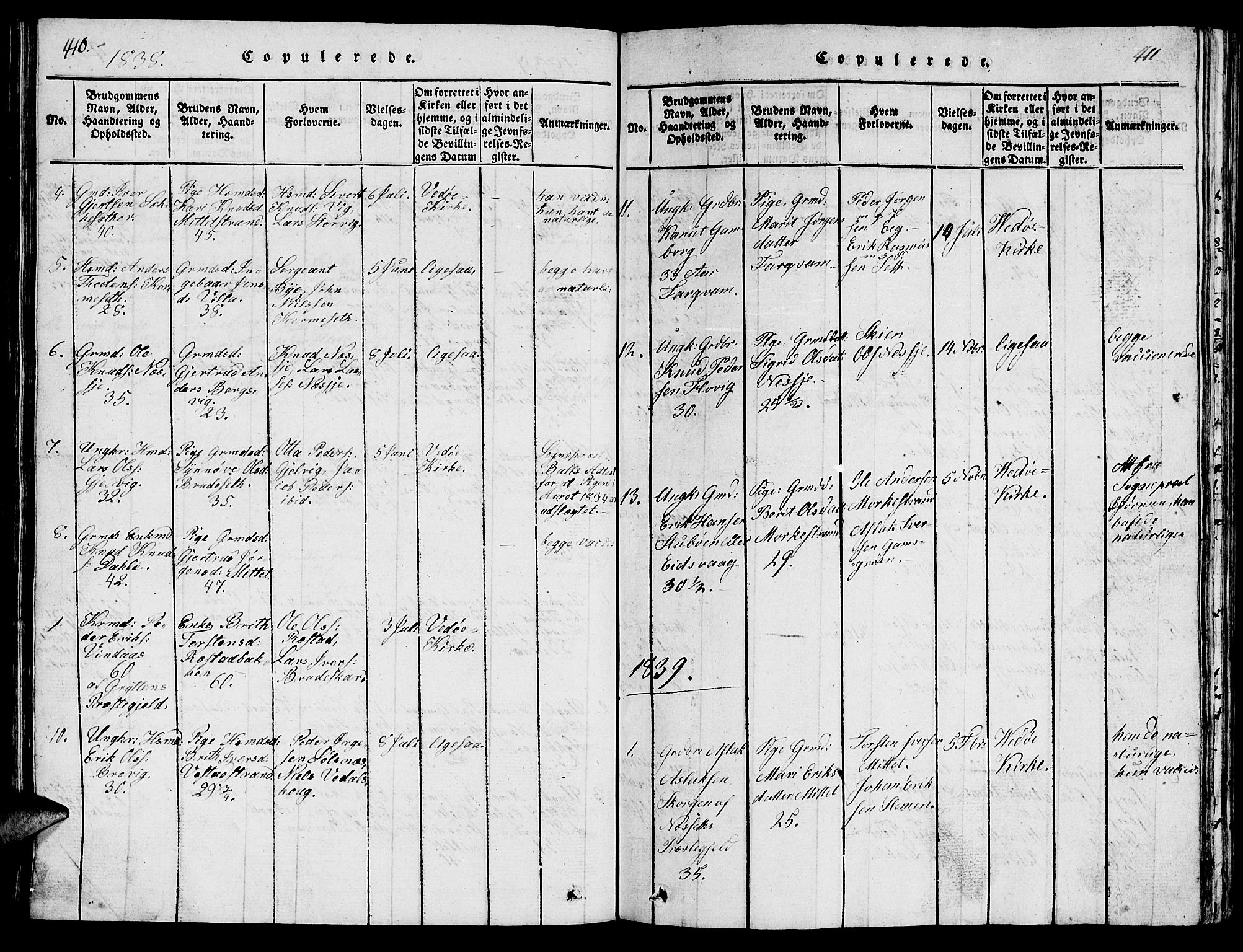 Ministerialprotokoller, klokkerbøker og fødselsregistre - Møre og Romsdal, AV/SAT-A-1454/547/L0610: Klokkerbok nr. 547C01, 1818-1839, s. 410-411