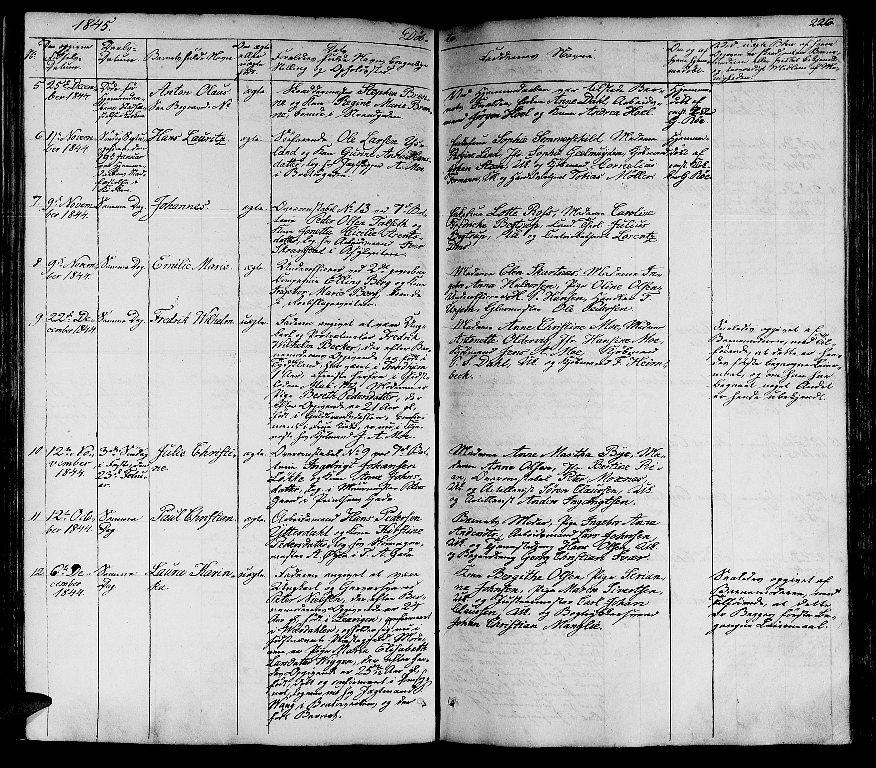 Ministerialprotokoller, klokkerbøker og fødselsregistre - Sør-Trøndelag, SAT/A-1456/602/L0136: Klokkerbok nr. 602C04, 1833-1845, s. 226