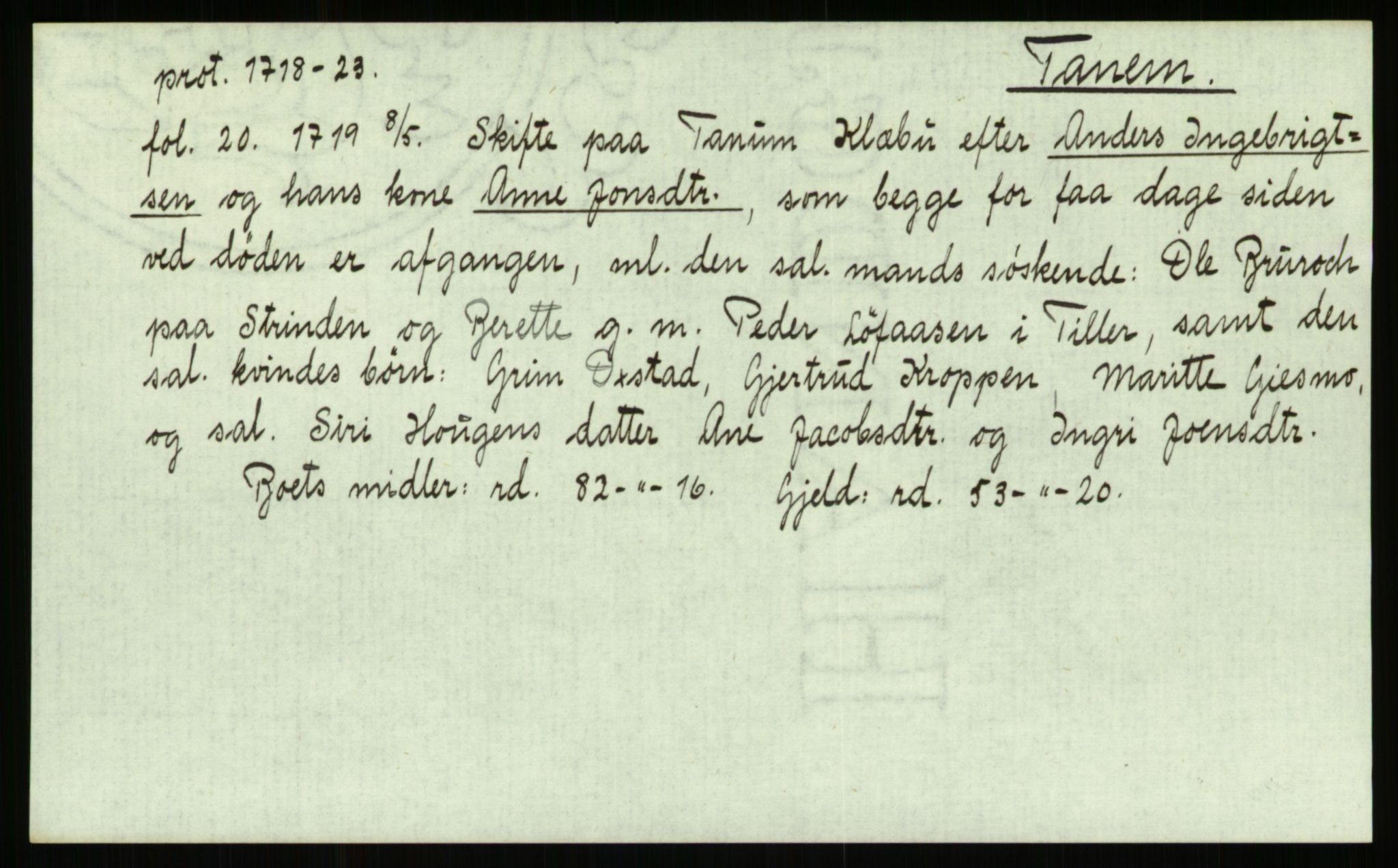 Strinda og Selbu sorenskriveri, SAT/A-0015/3, 1700-1766, s. 1409