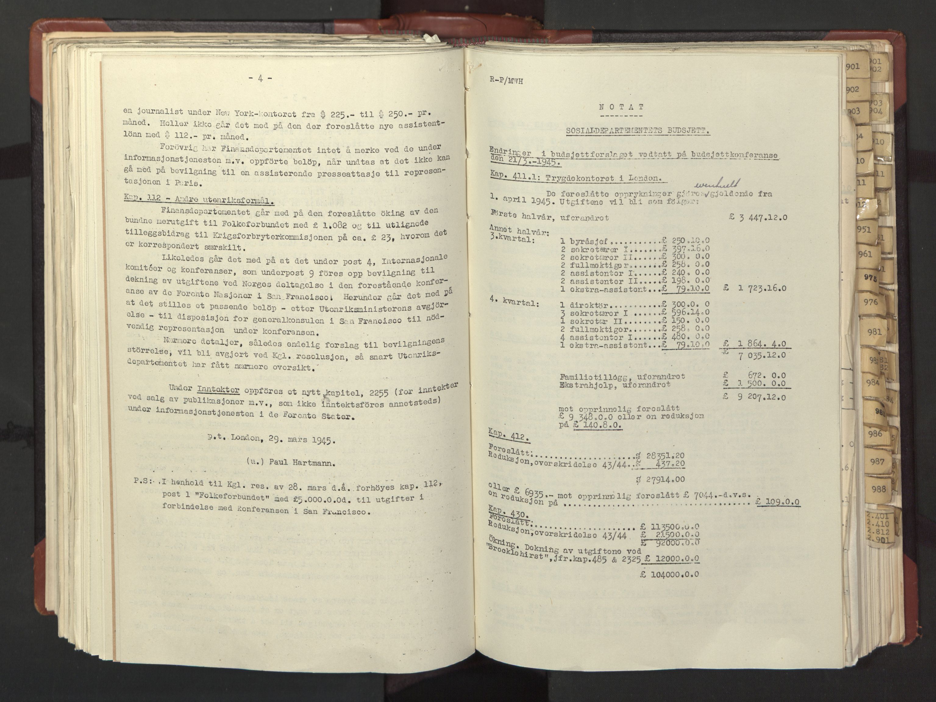 Statsrådssekretariatet, AV/RA-S-1001/A/Ac/L0126: Kgl. res. 12/1-25/5, 1945, s. 384