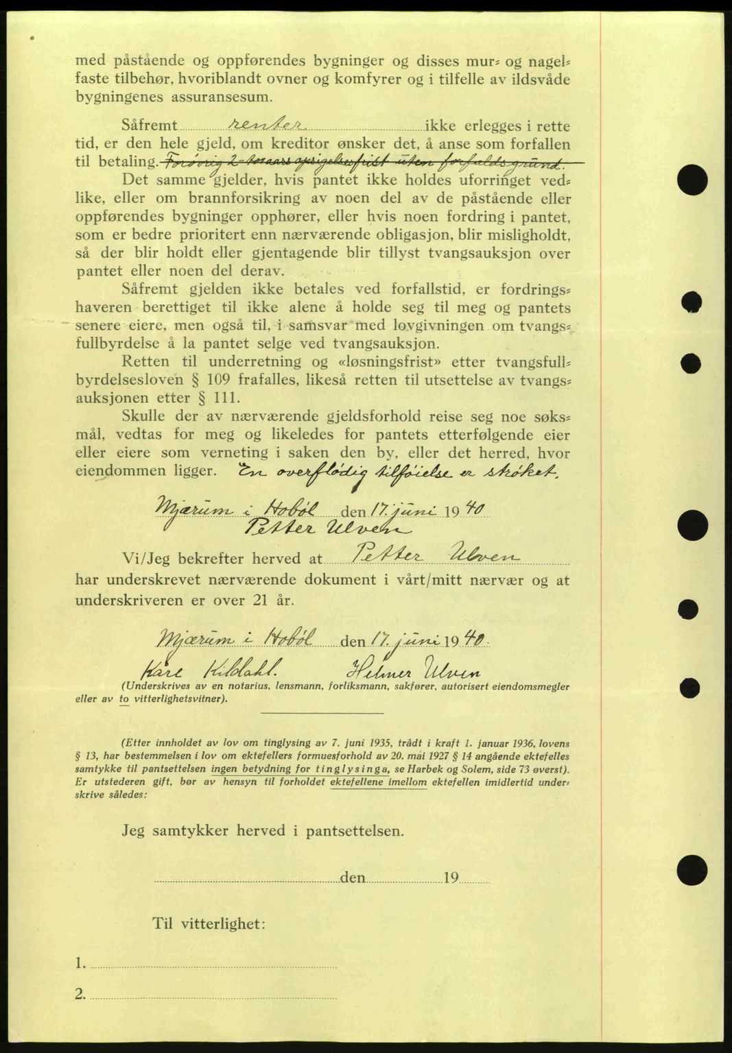 Moss sorenskriveri, SAO/A-10168: Pantebok nr. B10, 1940-1941, Dagboknr: 1500/1940