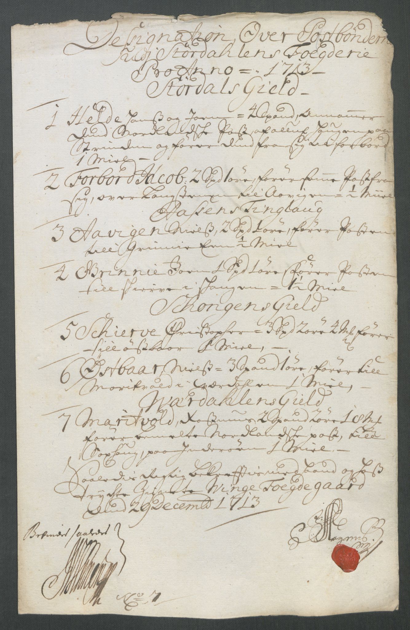 Rentekammeret inntil 1814, Reviderte regnskaper, Fogderegnskap, RA/EA-4092/R62/L4203: Fogderegnskap Stjørdal og Verdal, 1713, s. 266