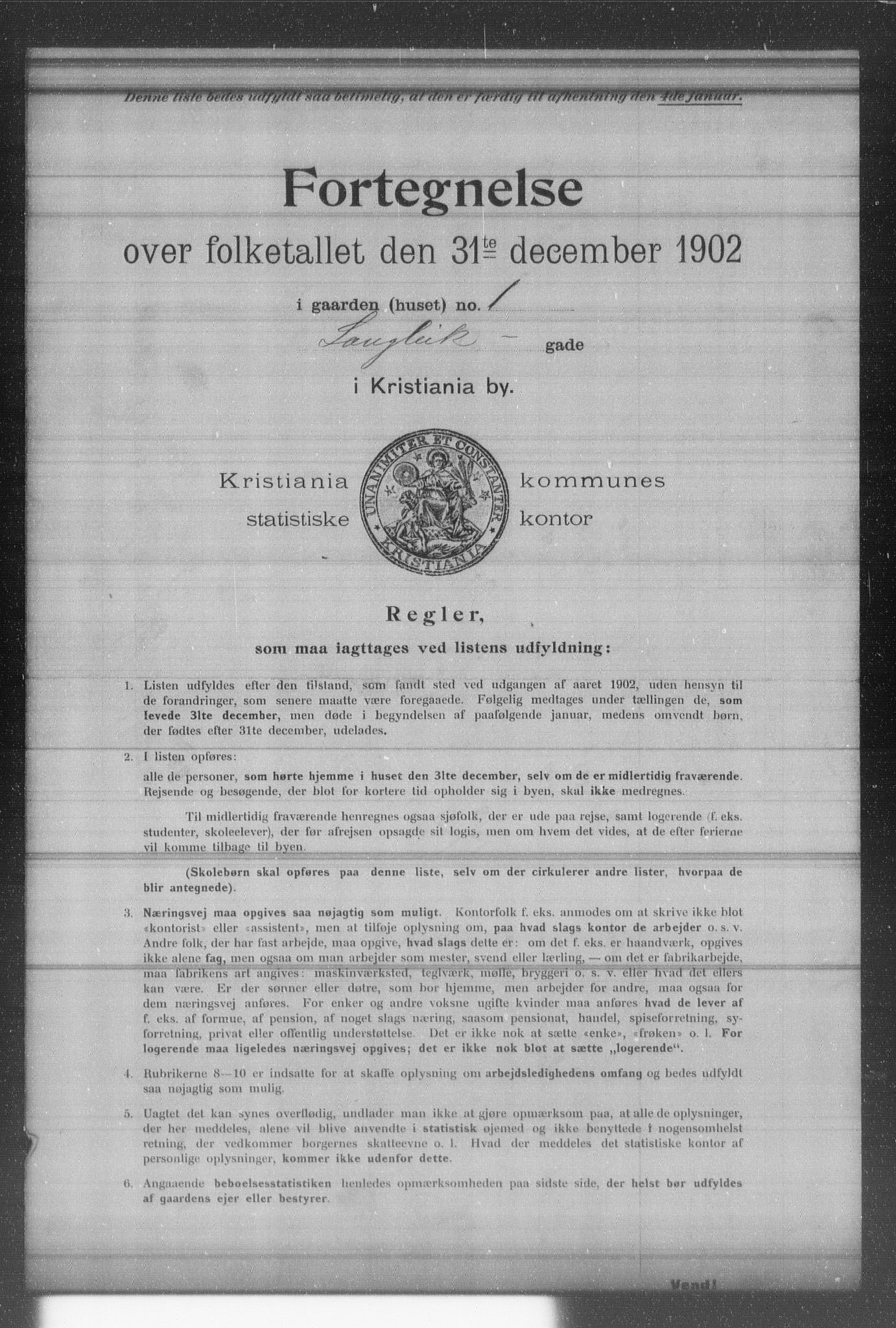 OBA, Kommunal folketelling 31.12.1902 for Kristiania kjøpstad, 1902, s. 10912