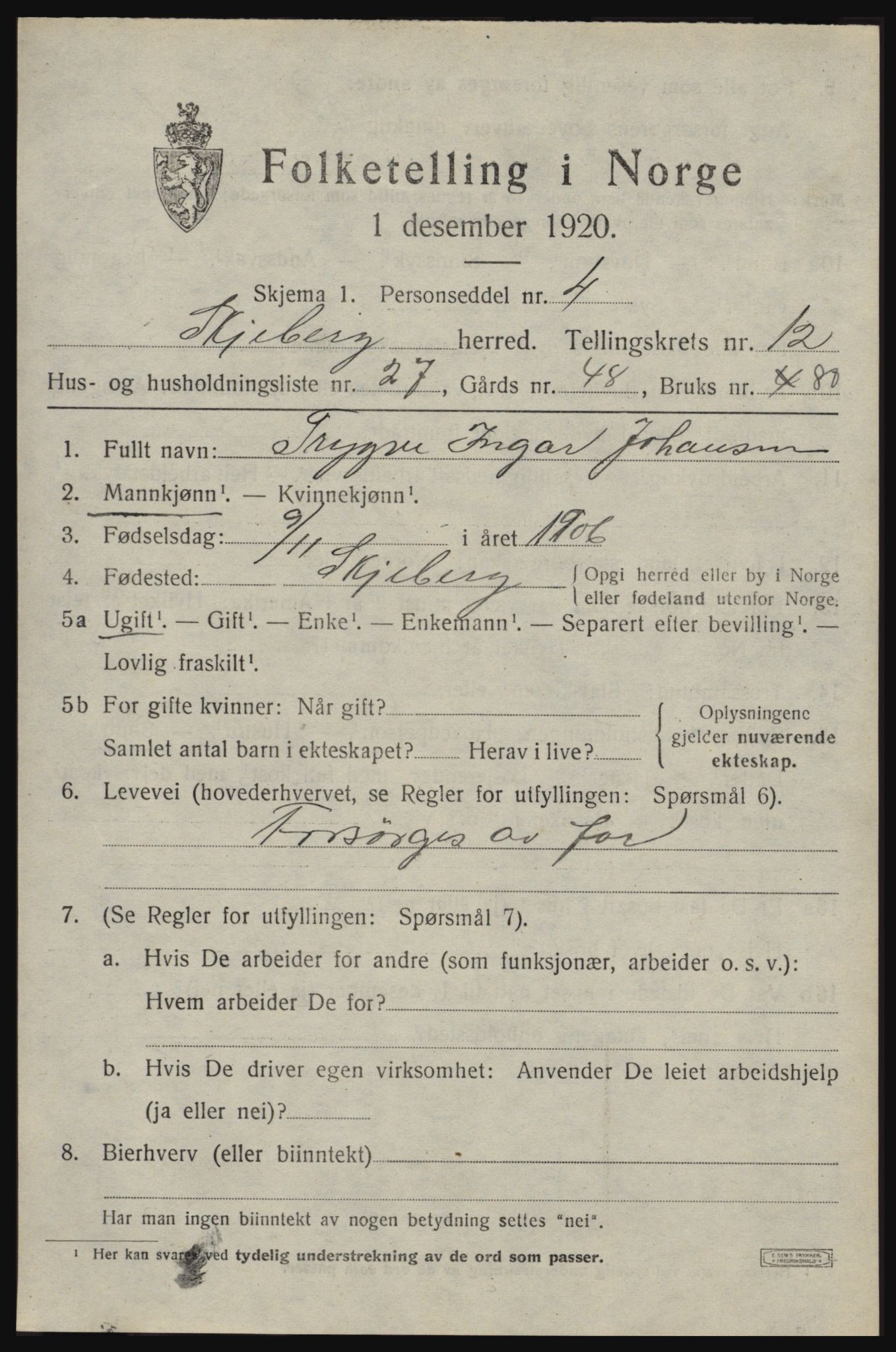 SAO, Folketelling 1920 for 0115 Skjeberg herred, 1920, s. 10577