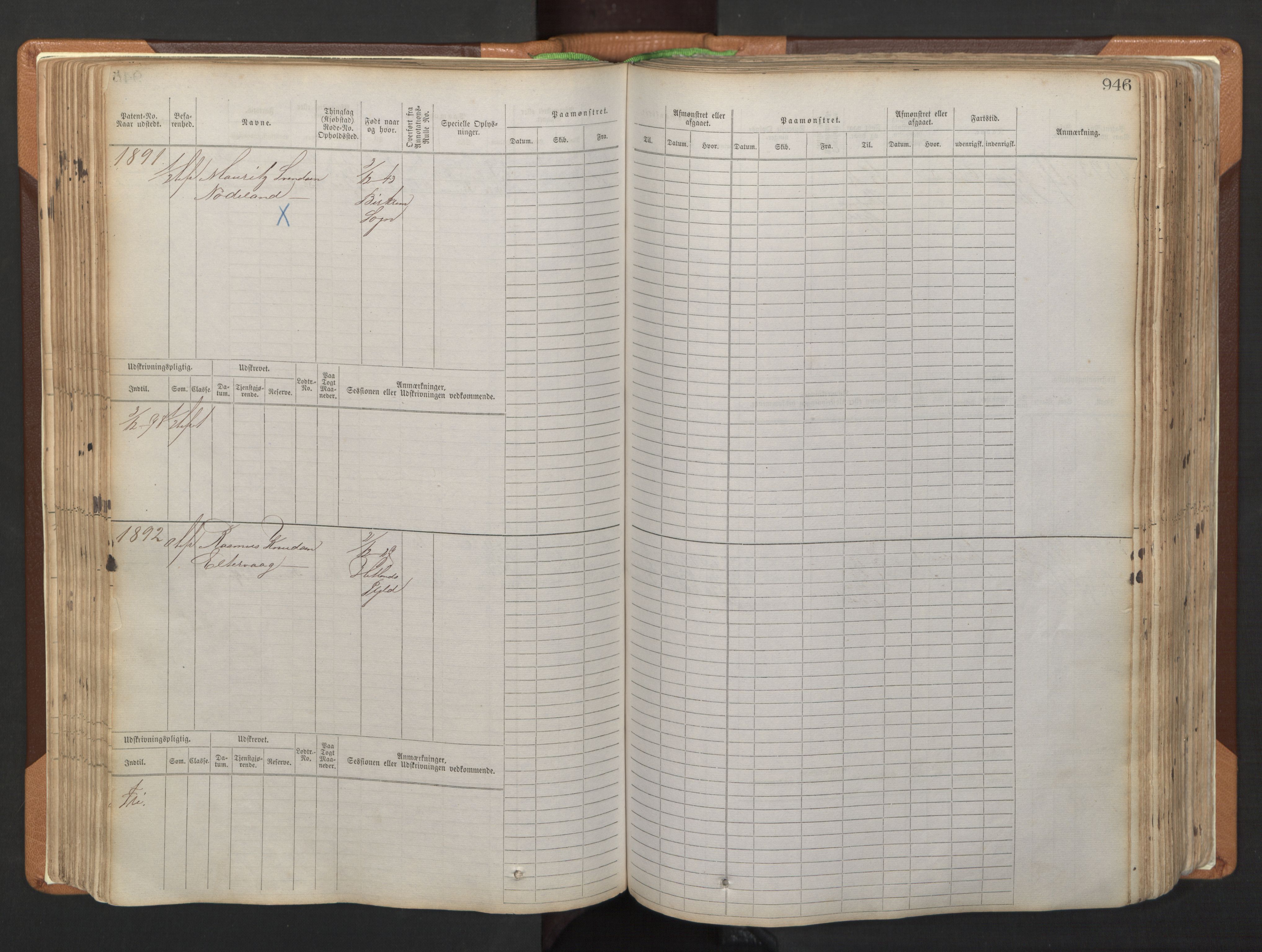 Stavanger sjømannskontor, AV/SAST-A-102006/F/Fb/Fbb/L0006: Sjøfartshovedrulle, patentnr. 1607-2402 (del 3), 1869-1880, s. 146