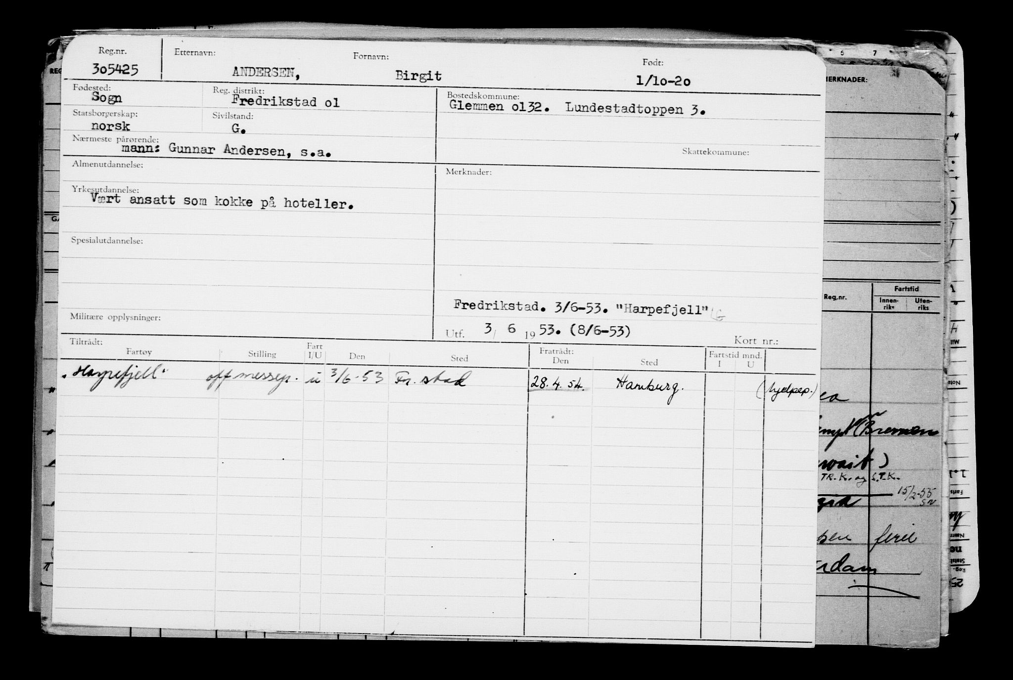 Direktoratet for sjømenn, AV/RA-S-3545/G/Gb/L0186: Hovedkort, 1920, s. 1