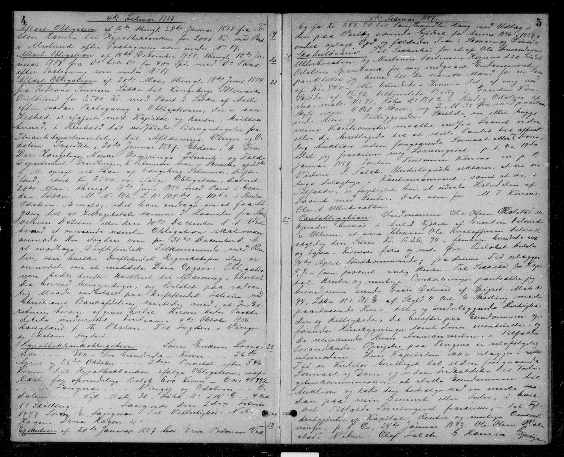 Vinger og Odal sorenskriveri, AV/SAH-TING-022/H/Hb/Hbb/L0004: Pantebok nr. 4, 1887-1890, s. 5