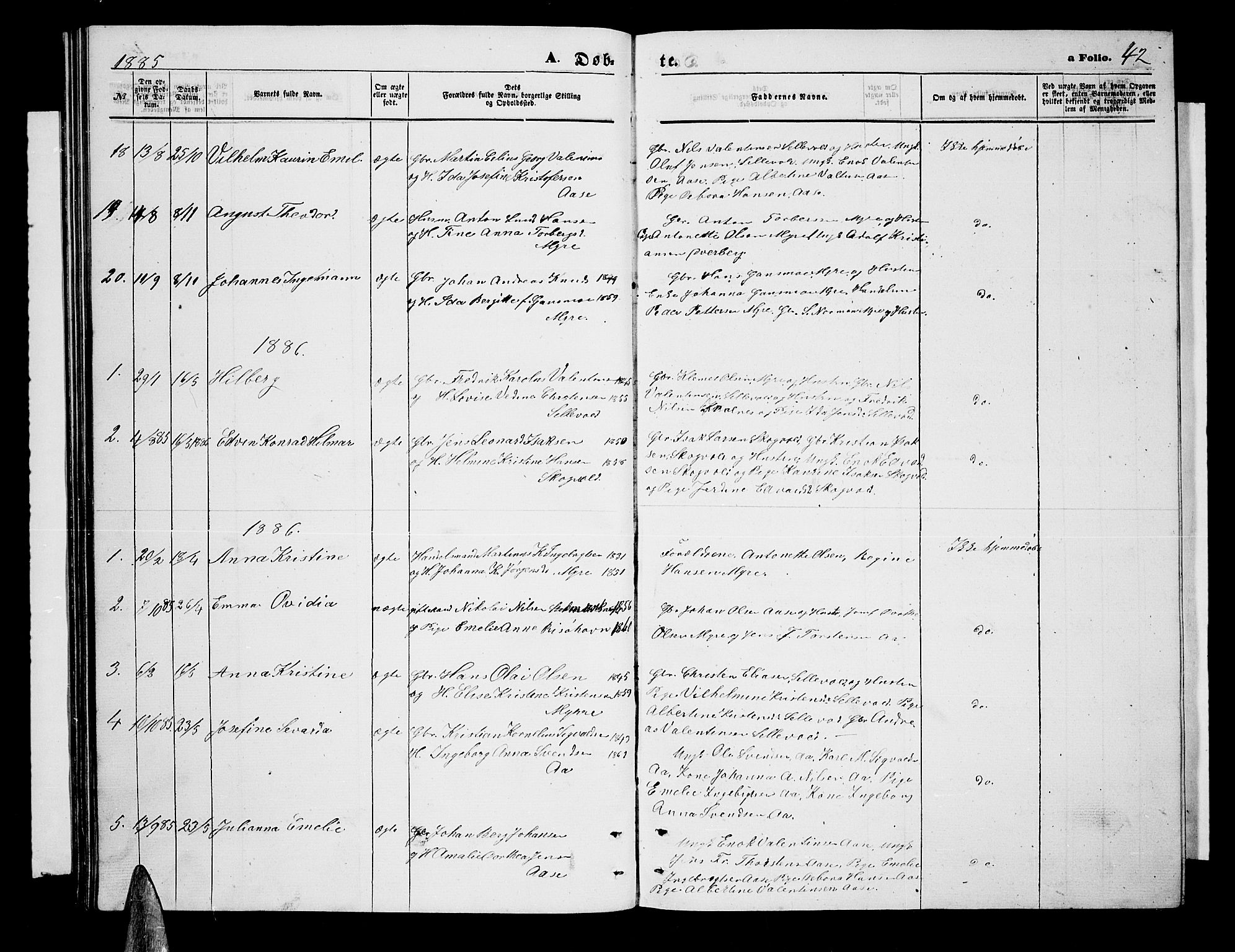 Ministerialprotokoller, klokkerbøker og fødselsregistre - Nordland, AV/SAT-A-1459/897/L1412: Klokkerbok nr. 897C02, 1867-1886, s. 42