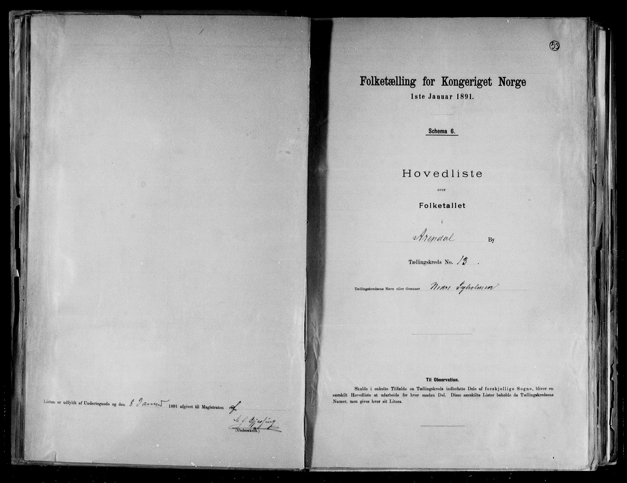 RA, Folketelling 1891 for 0903 Arendal kjøpstad, 1891, s. 25