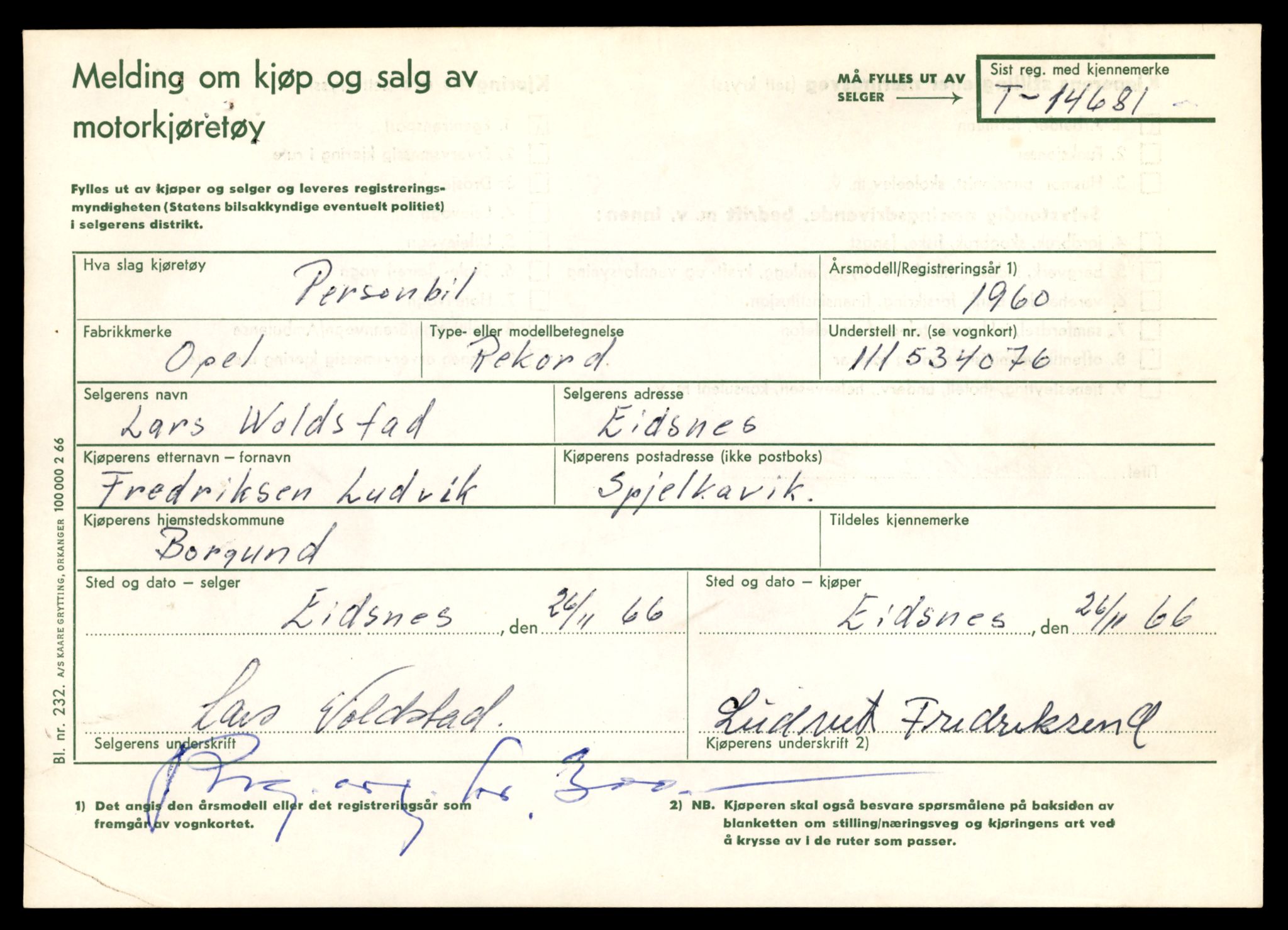 Møre og Romsdal vegkontor - Ålesund trafikkstasjon, SAT/A-4099/F/Fe/L0047: Registreringskort for kjøretøy T 14580 - T 14720, 1927-1998, s. 2379