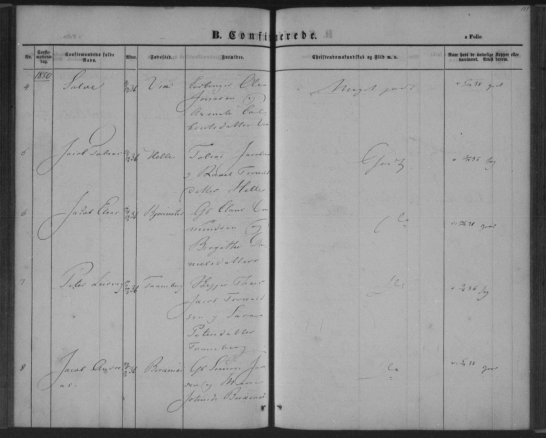 Herad sokneprestkontor, AV/SAK-1111-0018/F/Fa/Fab/L0003: Ministerialbok nr. A 3, 1844-1853, s. 137