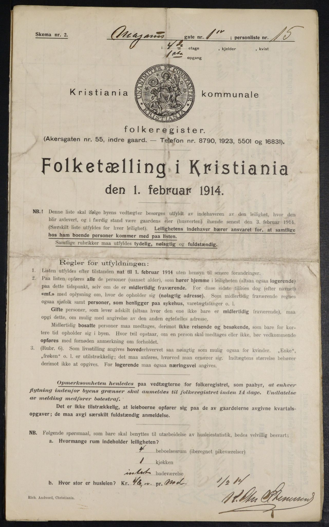 OBA, Kommunal folketelling 1.2.1914 for Kristiania, 1914, s. 59161