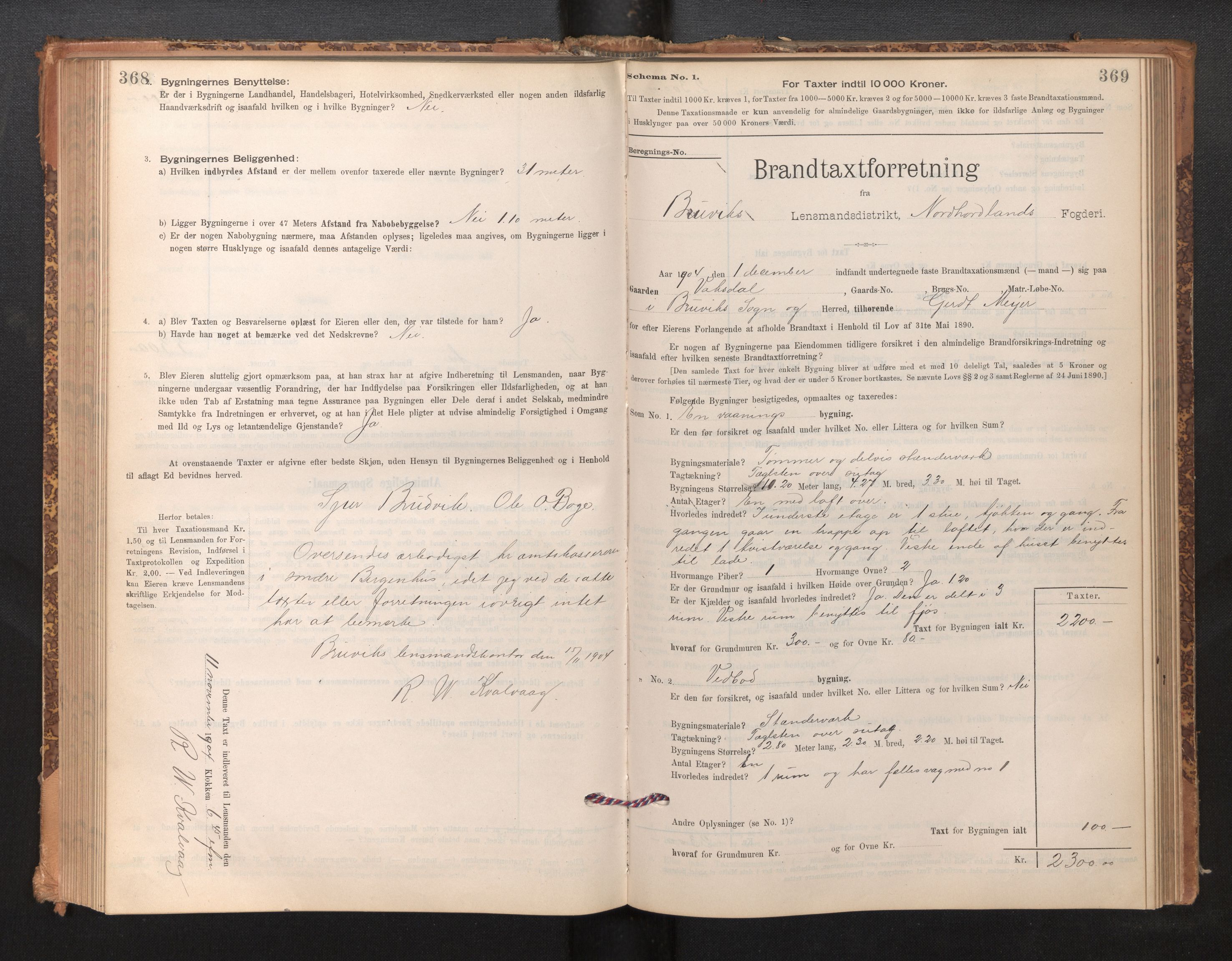 Lensmannen i Bruvik, SAB/A-31301/0012/L0006: Branntakstprotokoll, skjematakst, 1894-1906, s. 368-369