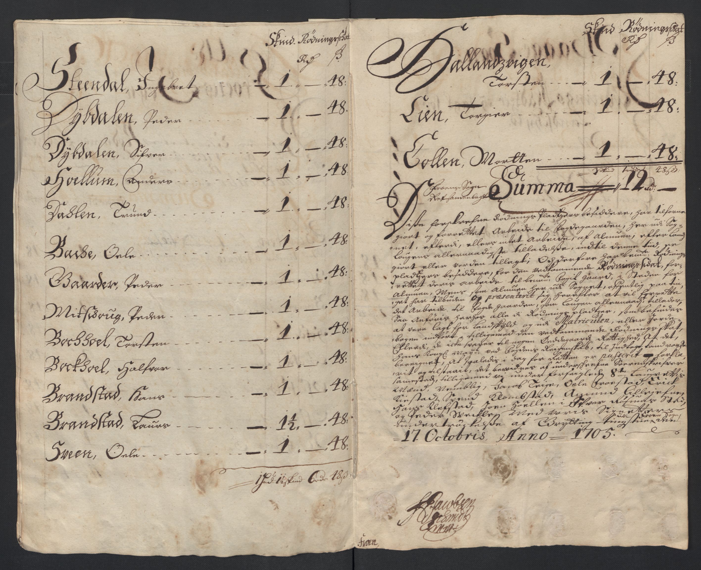 Rentekammeret inntil 1814, Reviderte regnskaper, Fogderegnskap, AV/RA-EA-4092/R17/L1178: Fogderegnskap Gudbrandsdal, 1705-1707, s. 41