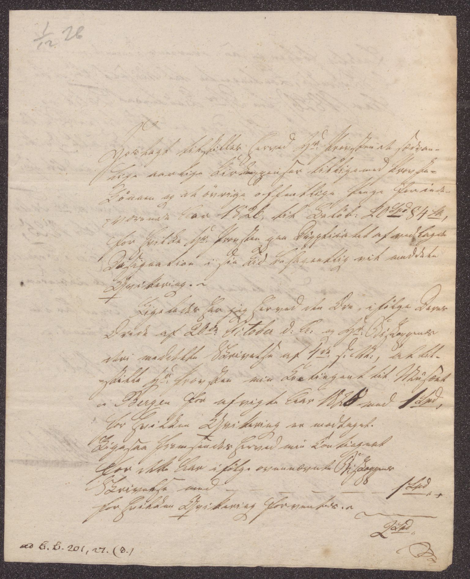 Bergens Museum, UMB/A007/D/Da/L0001/0003: Brevsamling 1822 - 1826 / Brevsamling 1826, 1826