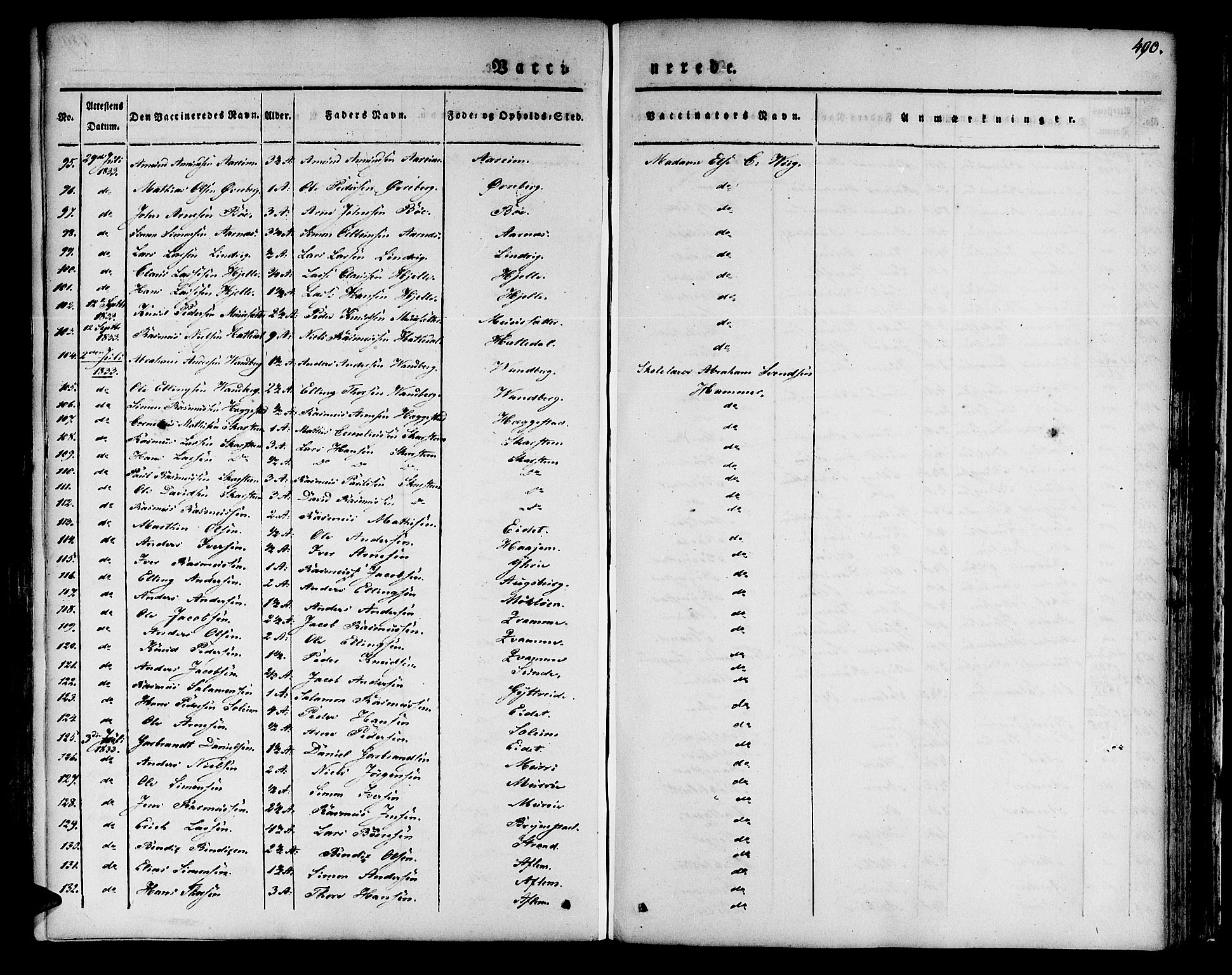 Innvik sokneprestembete, AV/SAB-A-80501: Ministerialbok nr. A 4II, 1832-1846, s. 490