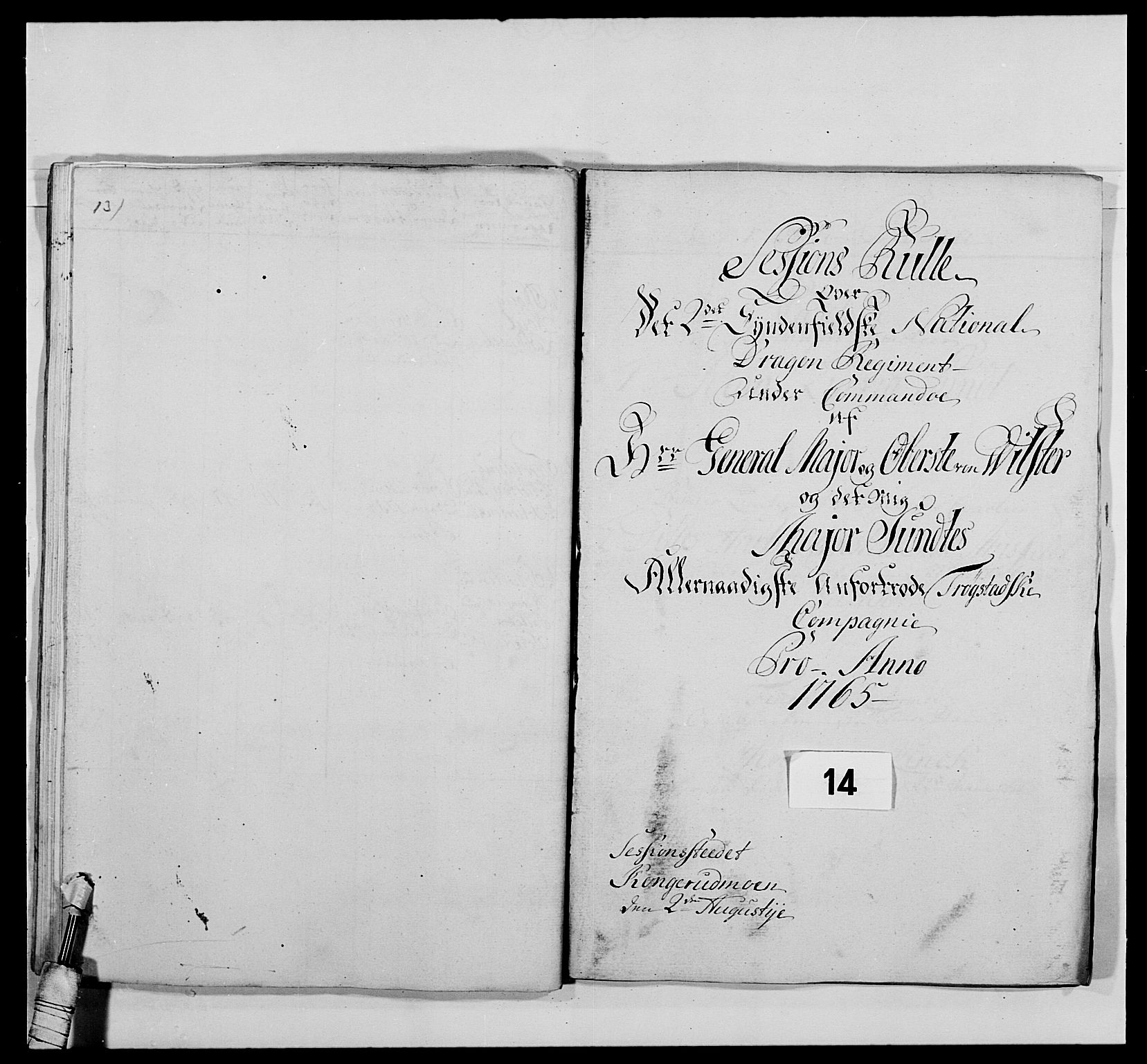 Kommanderende general (KG I) med Det norske krigsdirektorium, AV/RA-EA-5419/E/Ea/L0478: 2. Sønnafjelske dragonregiment, 1765-1767, s. 335