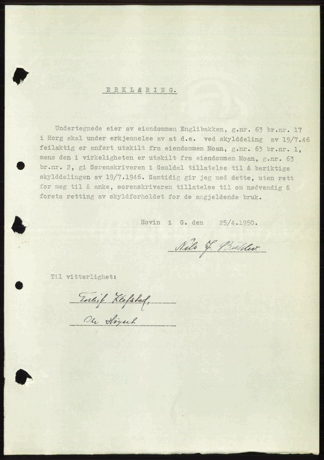 Gauldal sorenskriveri, SAT/A-0014/1/2/2C: Pantebok nr. A2, 1946-1946, Dagboknr: 664/1946
