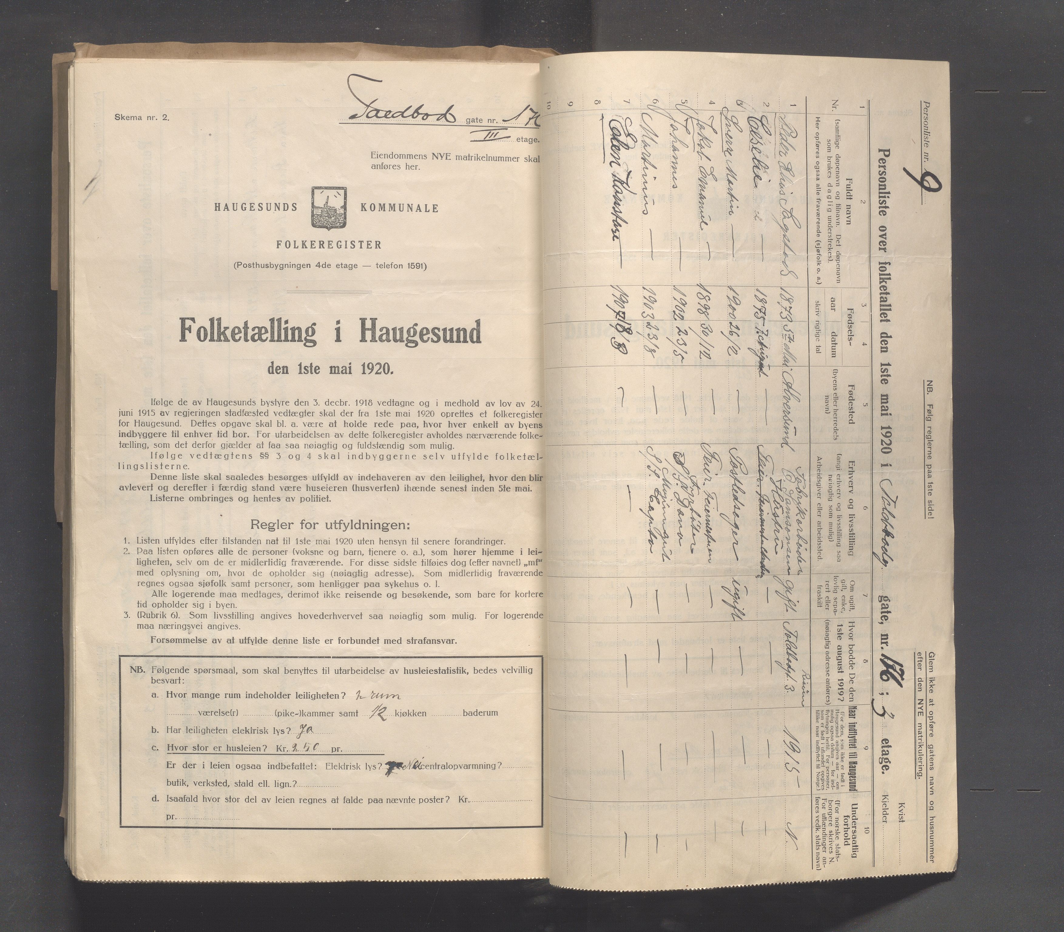 IKAR, Kommunal folketelling 1.5.1920 for Haugesund, 1920, s. 6735