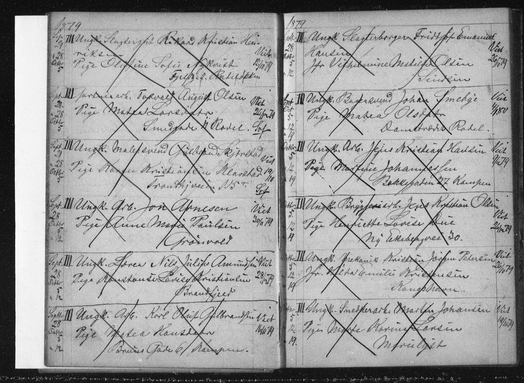 Østre Aker prestekontor Kirkebøker, AV/SAO-A-10840/H/Ha/L0005: Lysningsprotokoll nr. I 5, 1879-1899