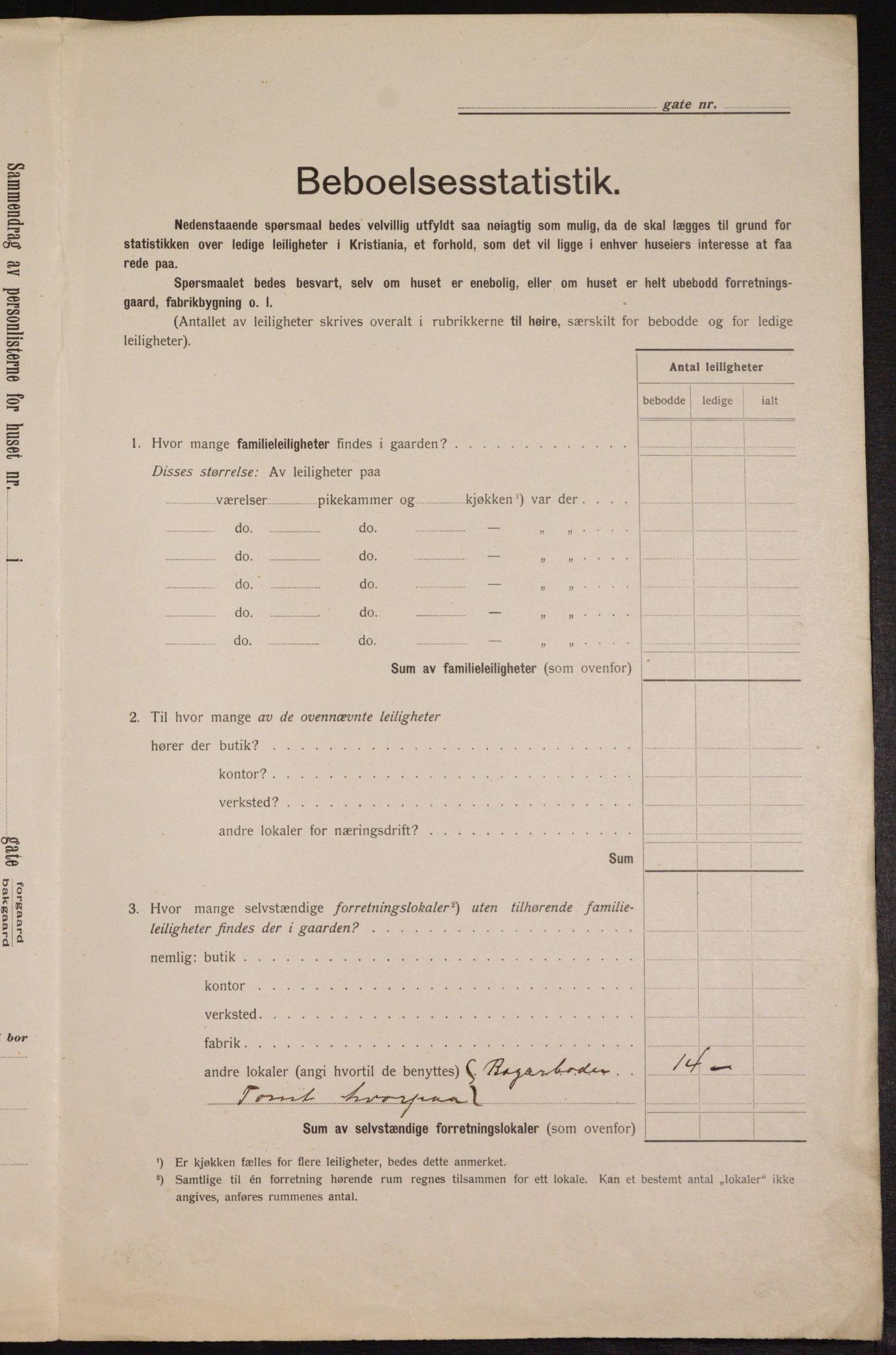 OBA, Kommunal folketelling 1.2.1913 for Kristiania, 1913, s. 103585