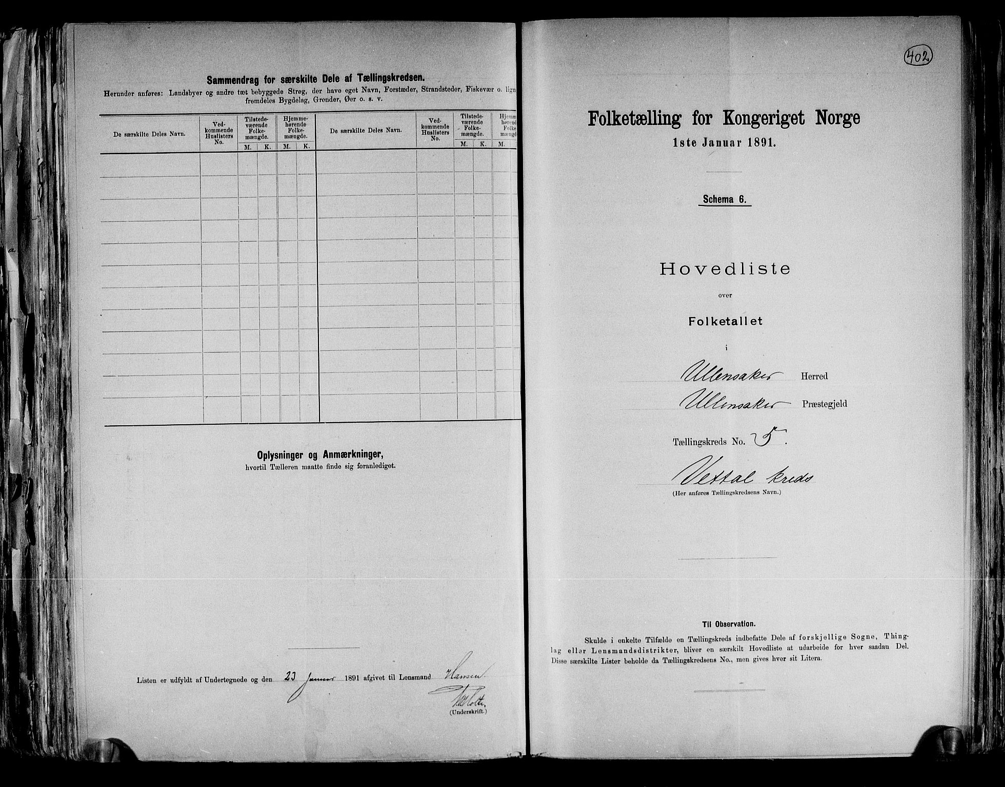 RA, Folketelling 1891 for 0235 Ullensaker herred, 1891, s. 12