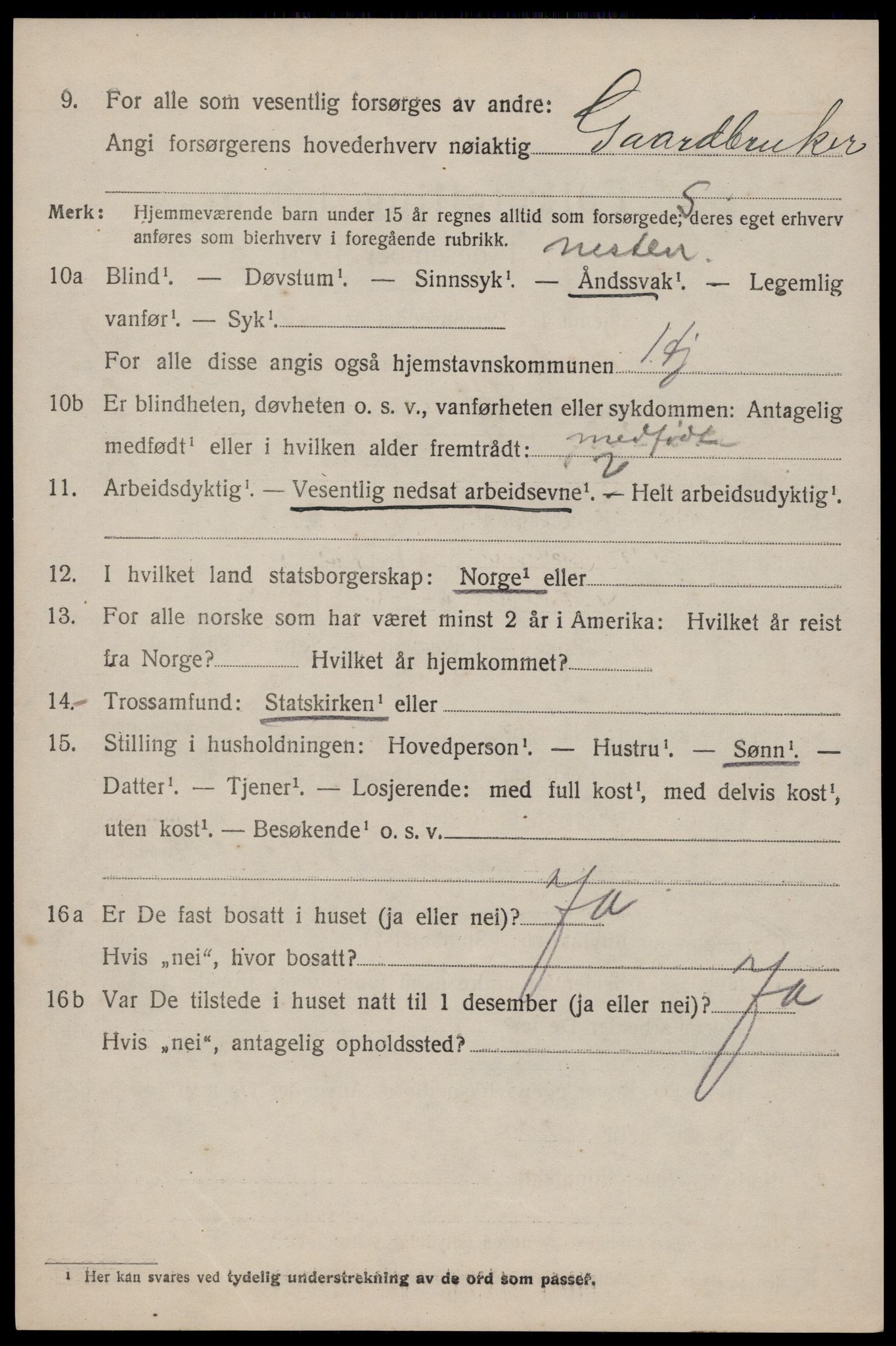SAKO, Folketelling 1920 for 0827 Hjartdal herred, 1920, s. 2257