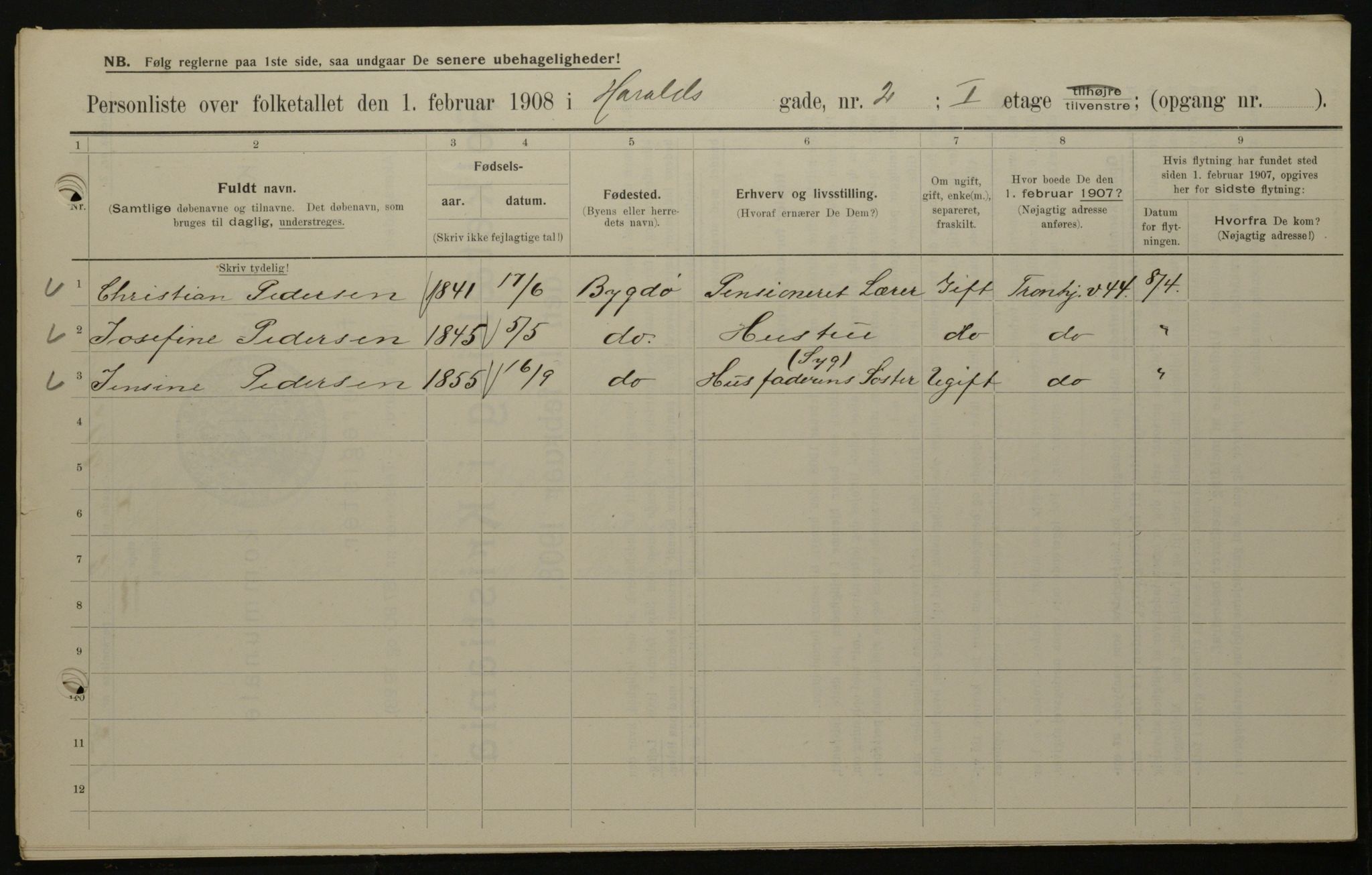 OBA, Kommunal folketelling 1.2.1908 for Kristiania kjøpstad, 1908, s. 31577