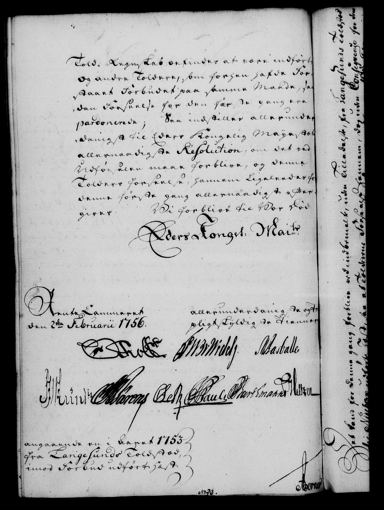 Rentekammeret, Kammerkanselliet, RA/EA-3111/G/Gf/Gfa/L0038: Norsk relasjons- og resolusjonsprotokoll (merket RK 52.38), 1756, s. 90