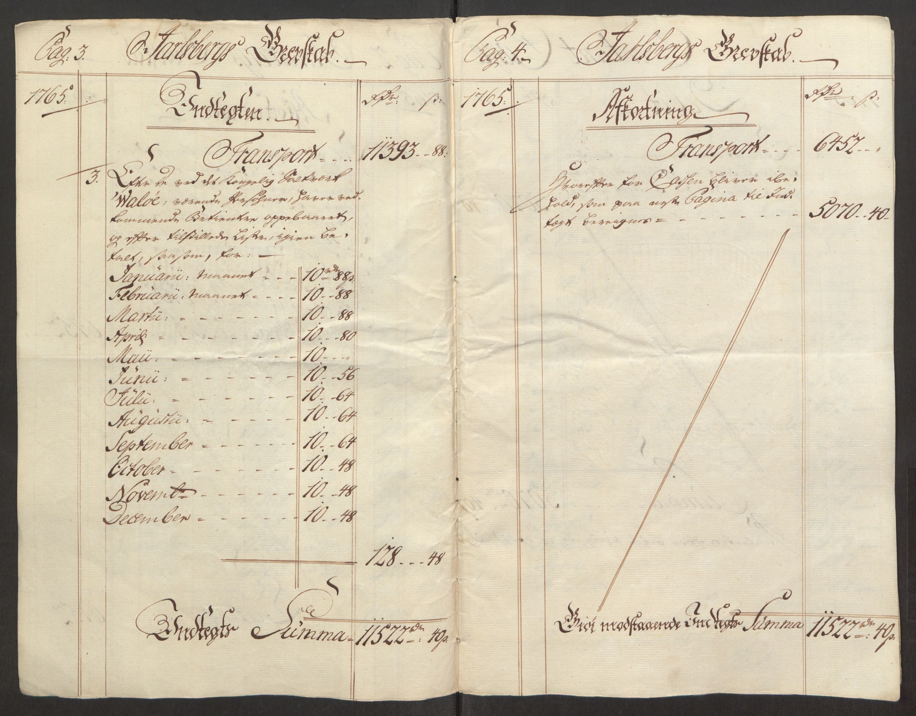 Rentekammeret inntil 1814, Reviderte regnskaper, Fogderegnskap, AV/RA-EA-4092/R32/L1960: Ekstraskatten Jarlsberg grevskap, 1762-1772, s. 73