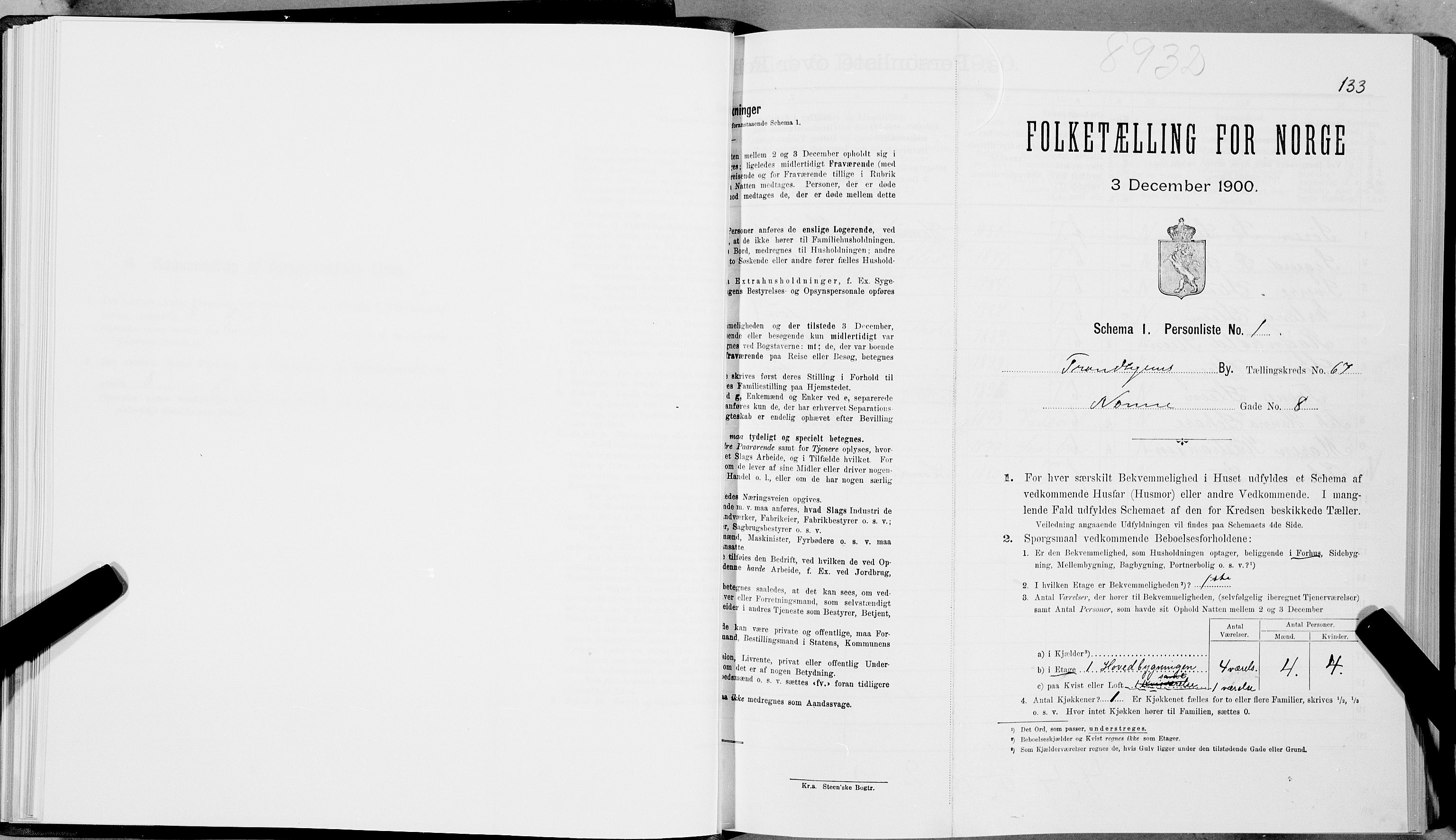 SAT, Folketelling 1900 for 1601 Trondheim kjøpstad, 1900, s. 11910