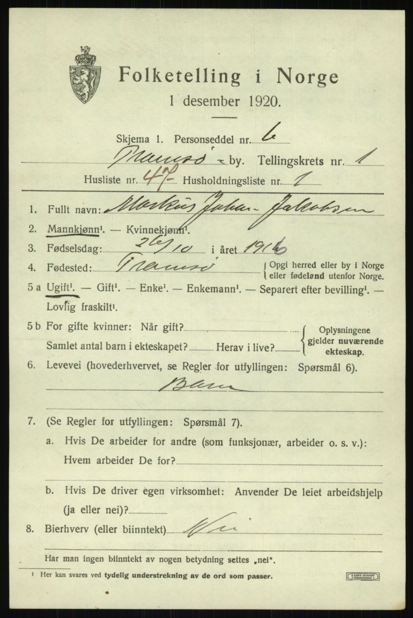 SATØ, Folketelling 1920 for 1902 Tromsø kjøpstad, 1920, s. 7755
