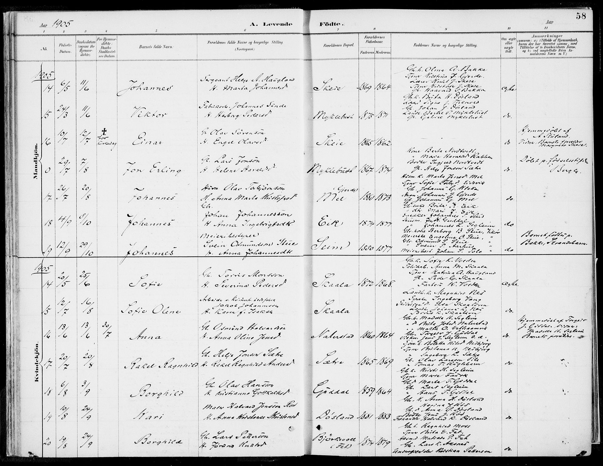 Kvinnherad sokneprestembete, AV/SAB-A-76401/H/Haa: Ministerialbok nr. B  1, 1887-1921, s. 58
