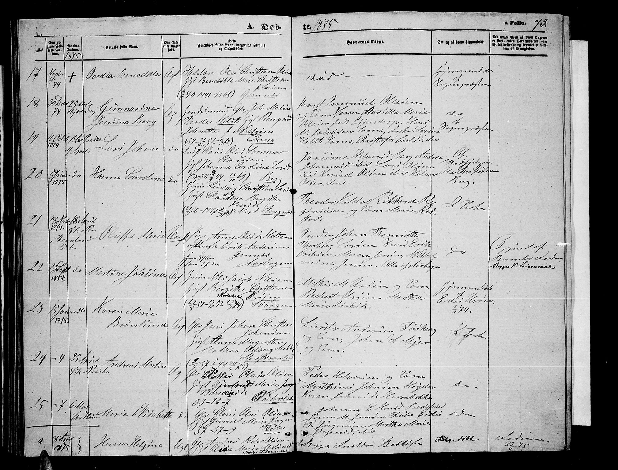 Trondenes sokneprestkontor, AV/SATØ-S-1319/H/Hb/L0009klokker: Klokkerbok nr. 9, 1870-1876, s. 73