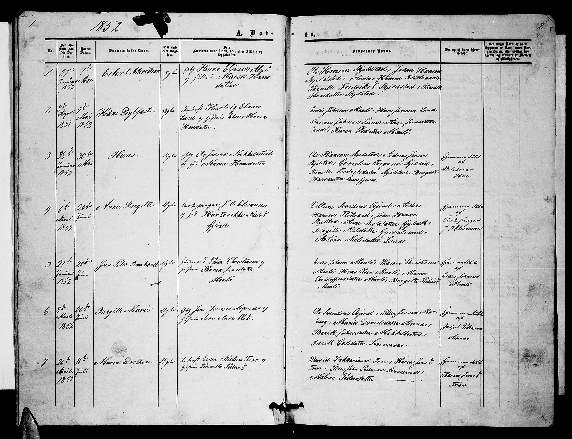 Ministerialprotokoller, klokkerbøker og fødselsregistre - Nordland, SAT/A-1459/857/L0827: Klokkerbok nr. 857C02, 1852-1879, s. 1