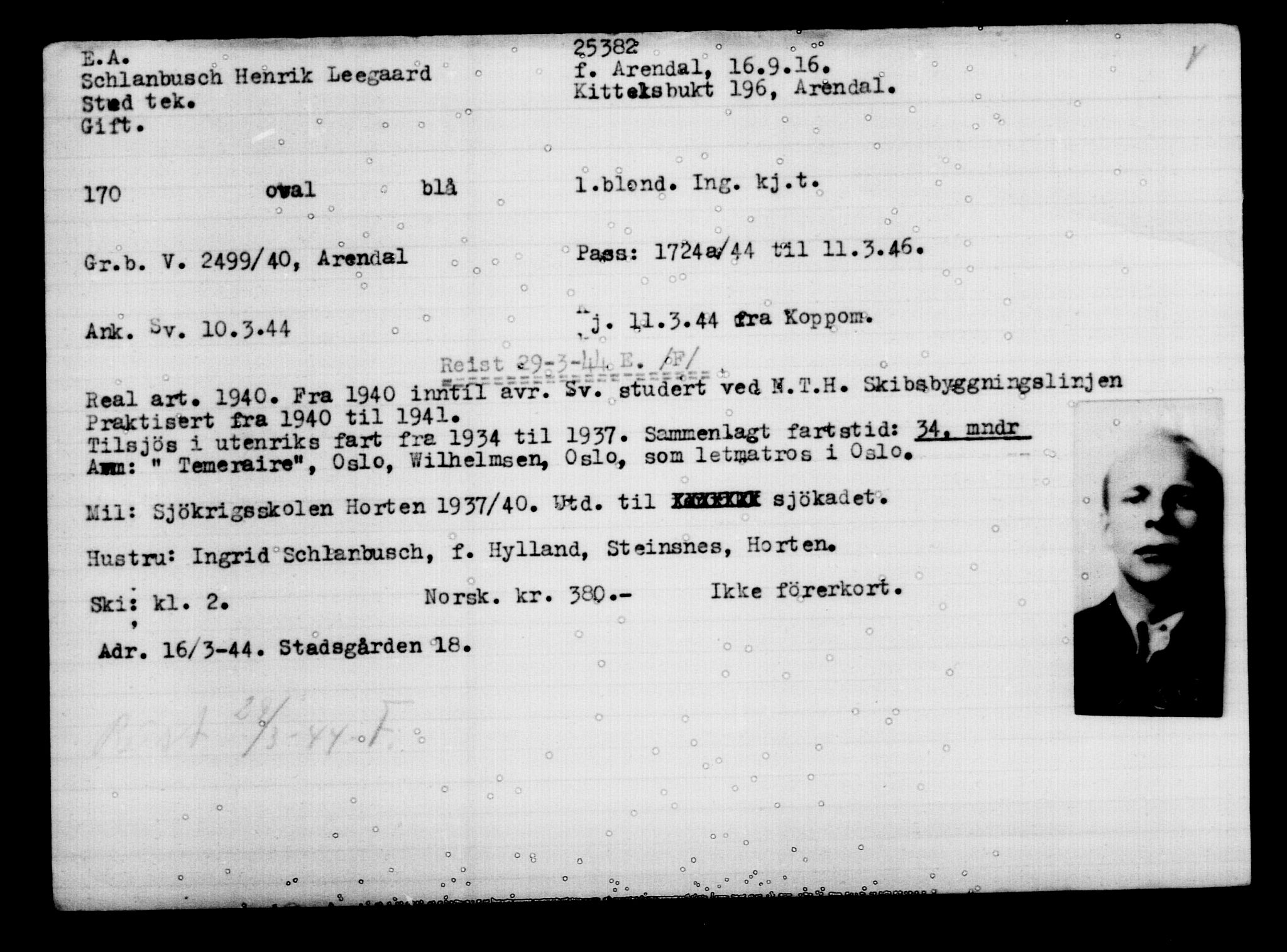 Den Kgl. Norske Legasjons Flyktningskontor, AV/RA-S-6753/V/Va/L0011: Kjesäterkartoteket.  Flyktningenr. 25300-28349, 1940-1945, s. 84