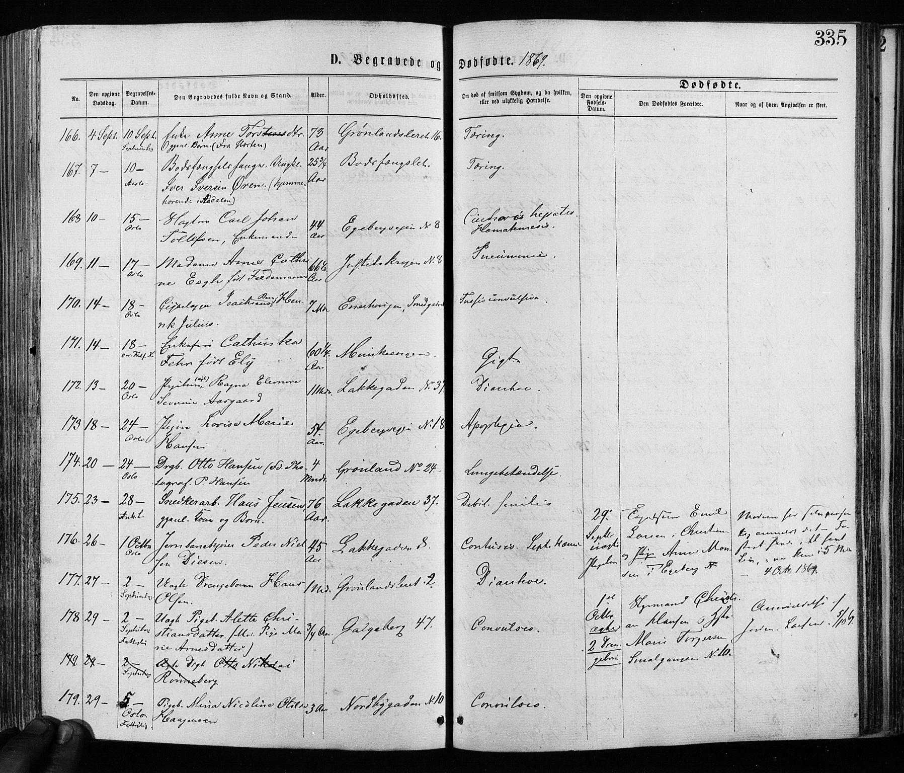 Grønland prestekontor Kirkebøker, SAO/A-10848/F/Fa/L0005: Ministerialbok nr. 5, 1869-1880, s. 335