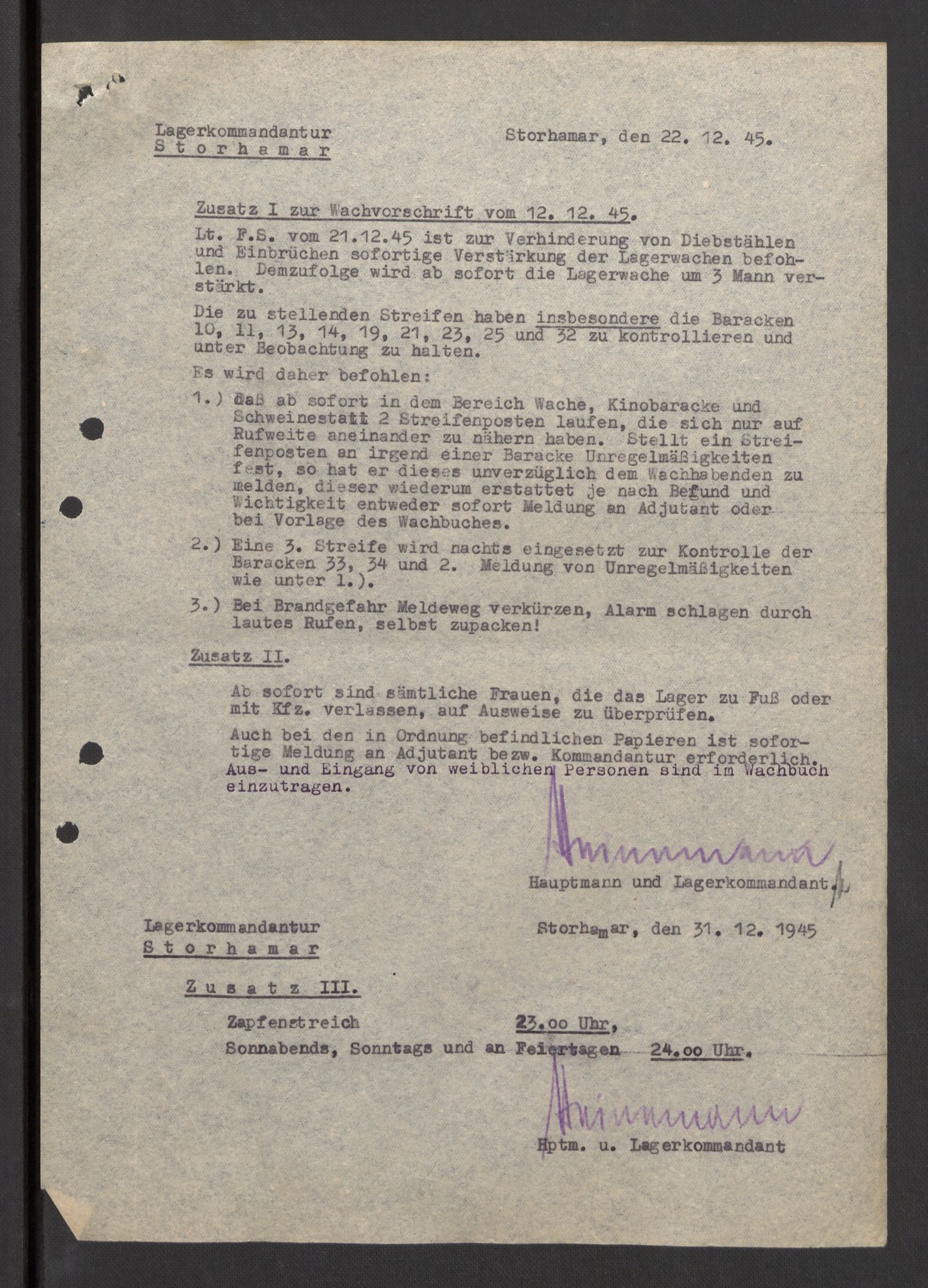 Deutscher Oberbefehlshaber Norwegen (DOBN), AV/RA-RAFA-2197/D/Dja/L0070/0001: DBO Abt. 1a / Lagerordnungen, 1946