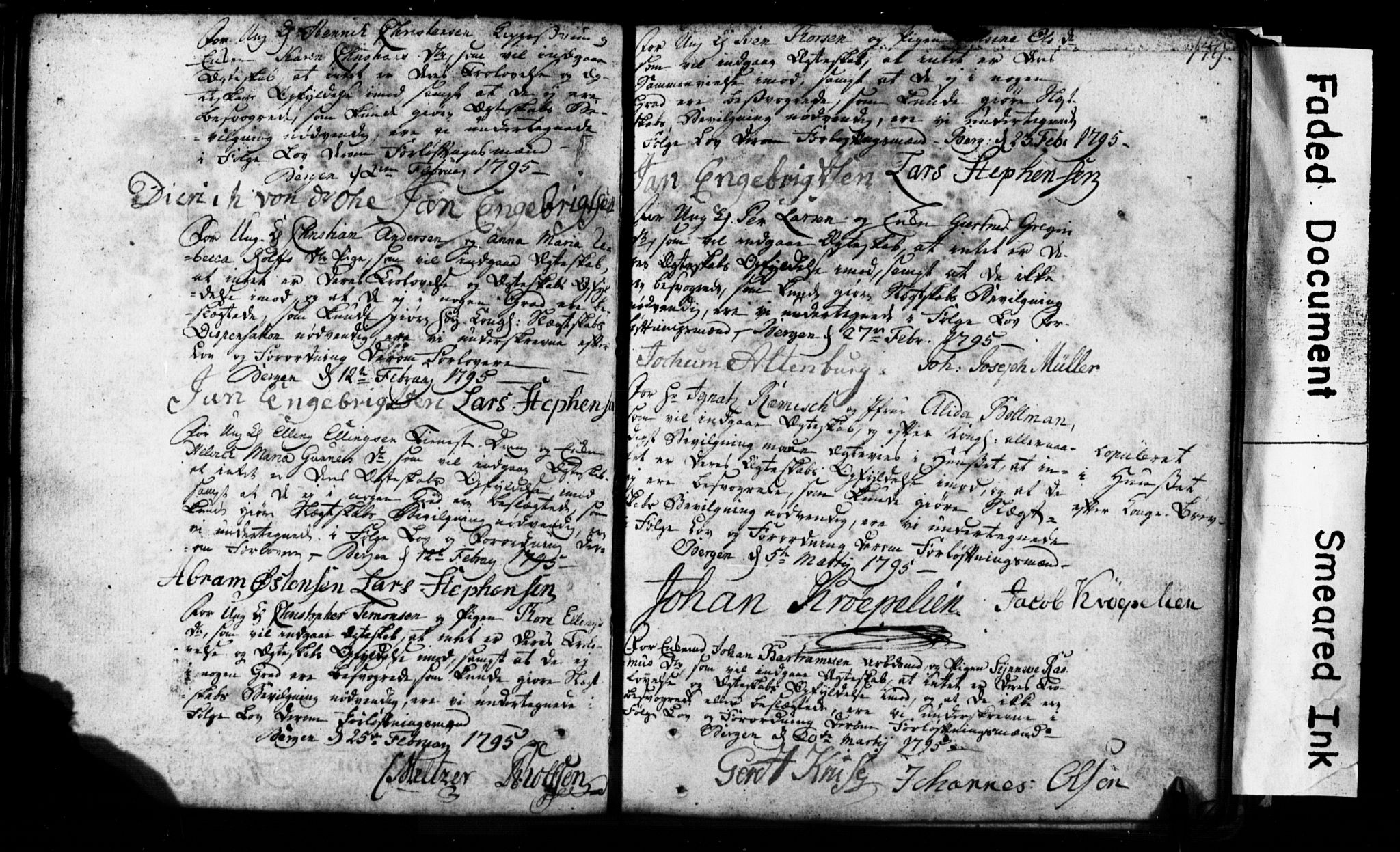 Korskirken sokneprestembete, SAB/A-76101: Forlovererklæringer nr. II.5.1, 1776-1816, s. 149
